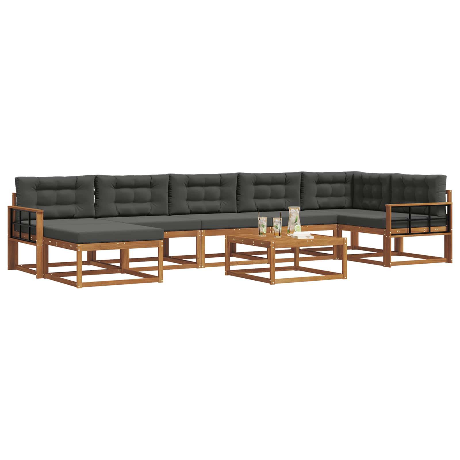 Ensemble de canapés d'extérieur 8 pcs Naturel et Anthracite - XIOS
