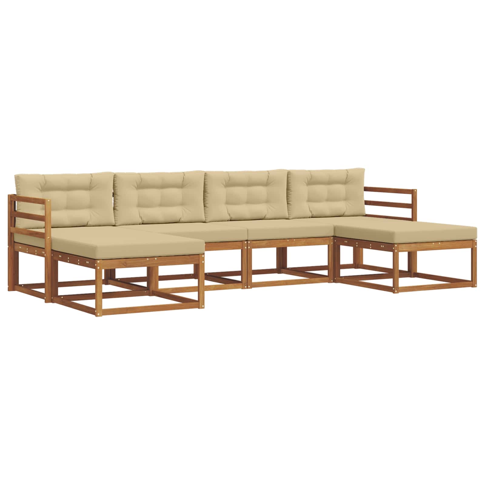 Ensemble de canapés d'extérieur 6 pcs Naturel et Beige - XIOS