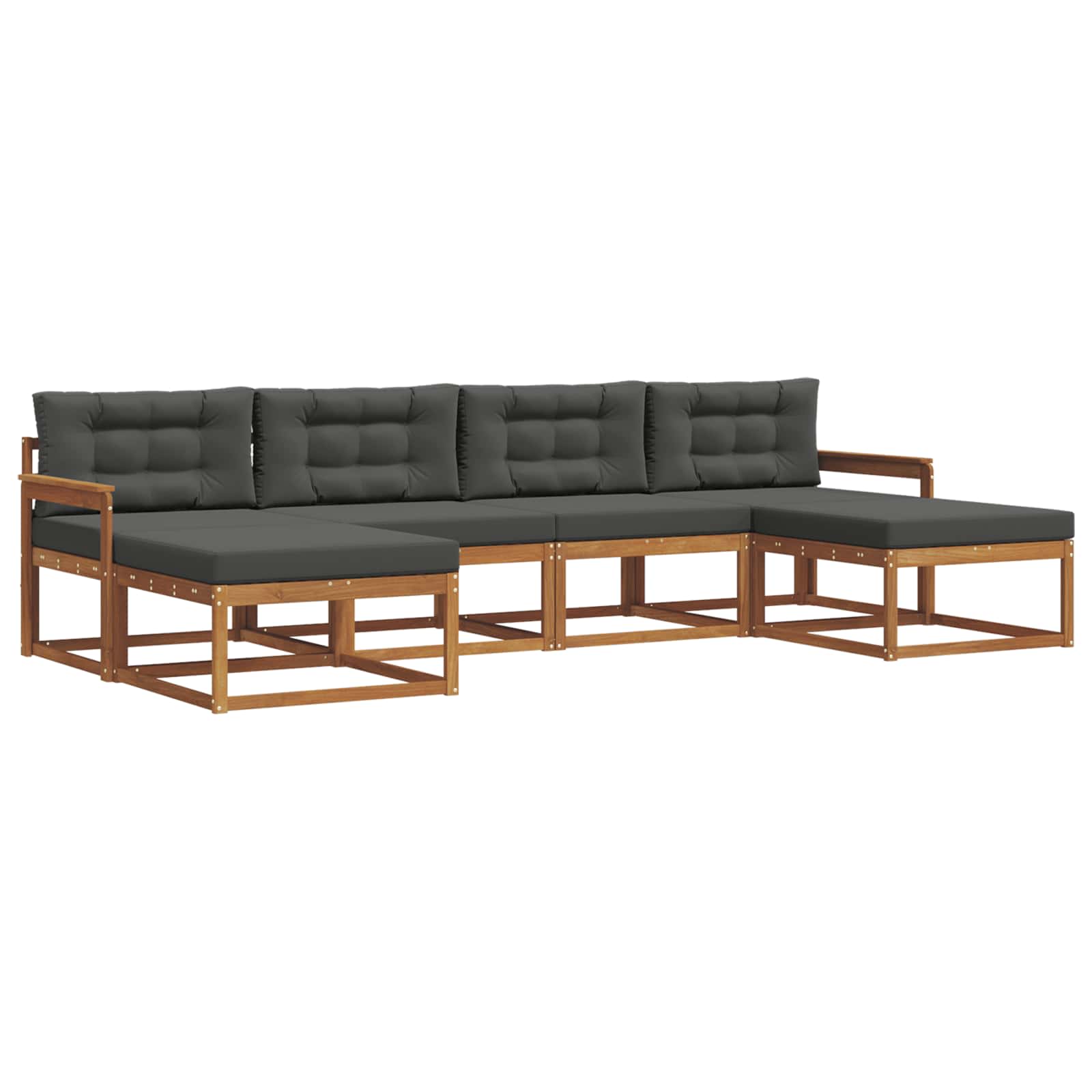 Ensemble de canapés d'extérieur 6 pcs Naturel et Anthracite - XIOS