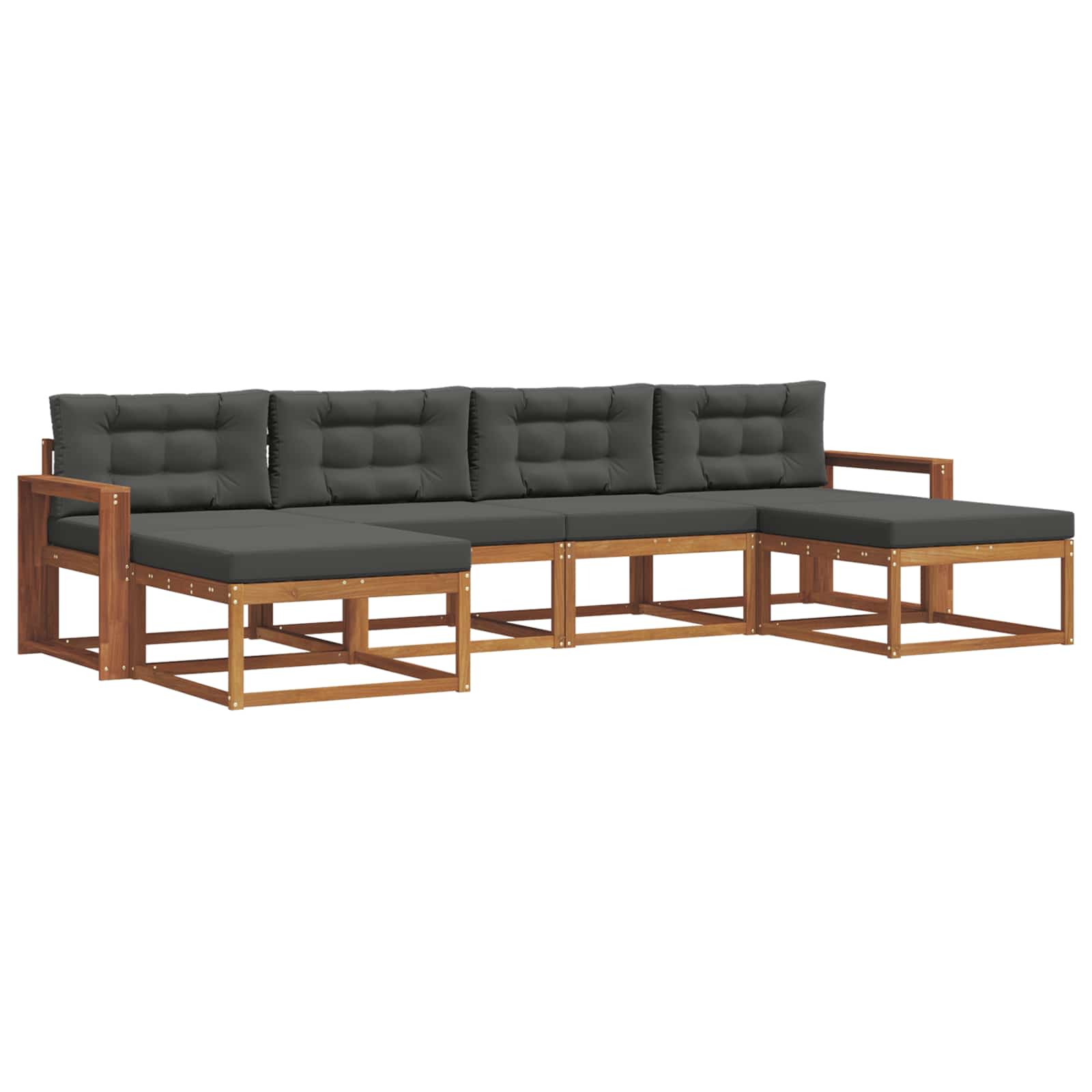 Ensemble de canapés d'extérieur 6 pcs Naturel et Anthracite - XIOS