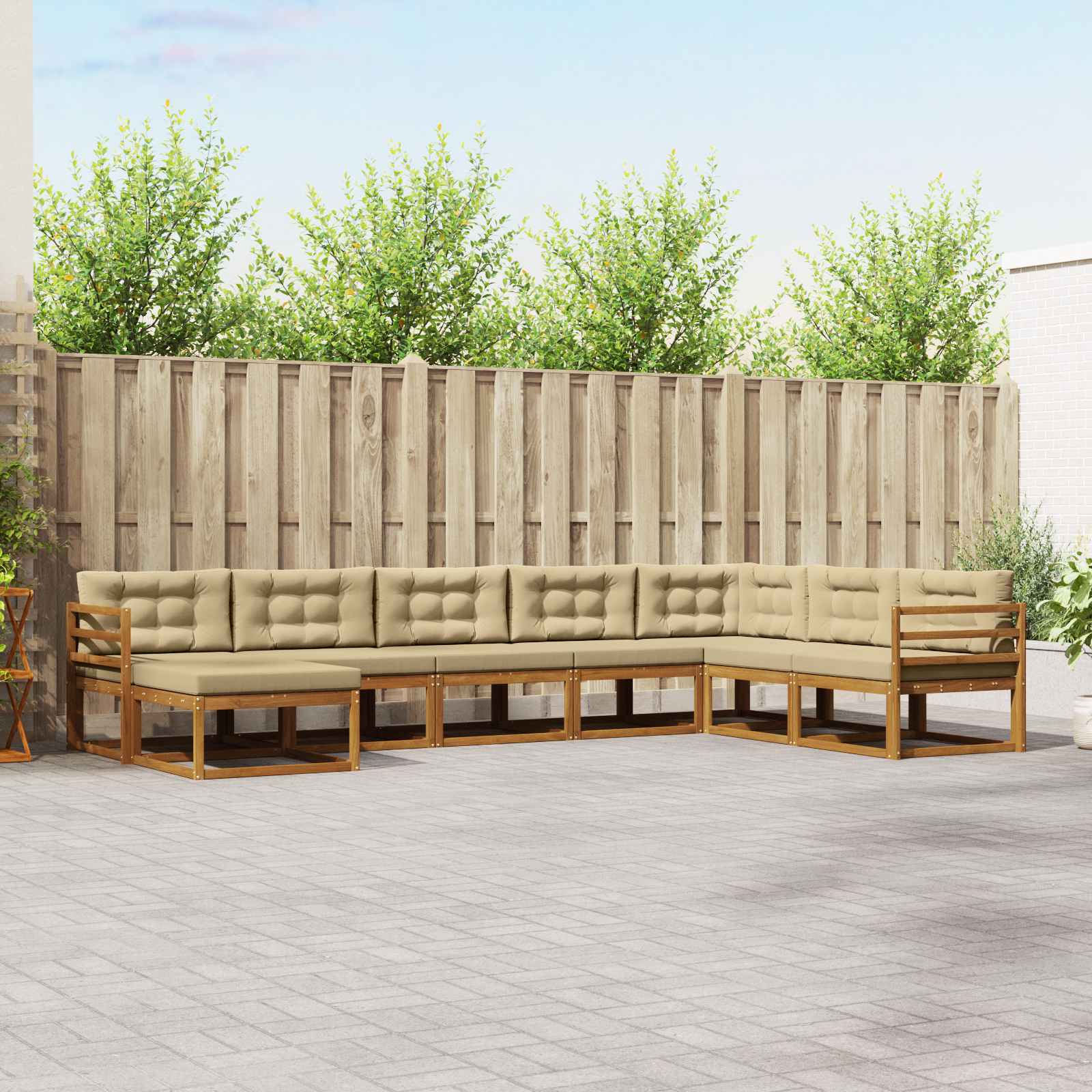 Ensemble de canapés d'extérieur 8 pcs Naturel et Beige - XIOS