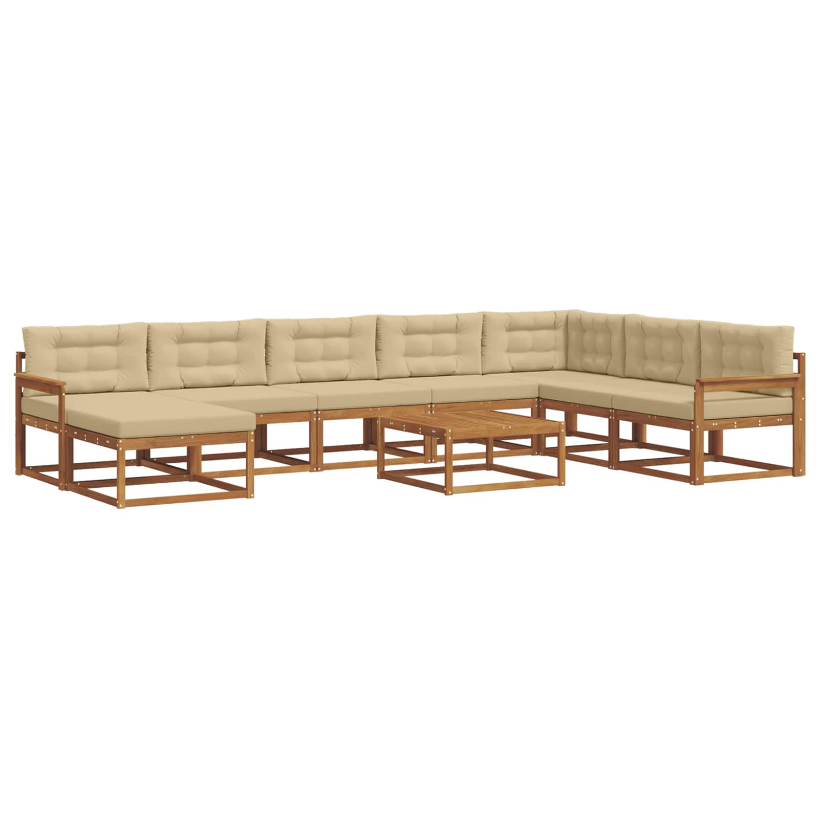 Ensemble de canapés d'extérieur 9 pcs Naturel et Beige - XIOS