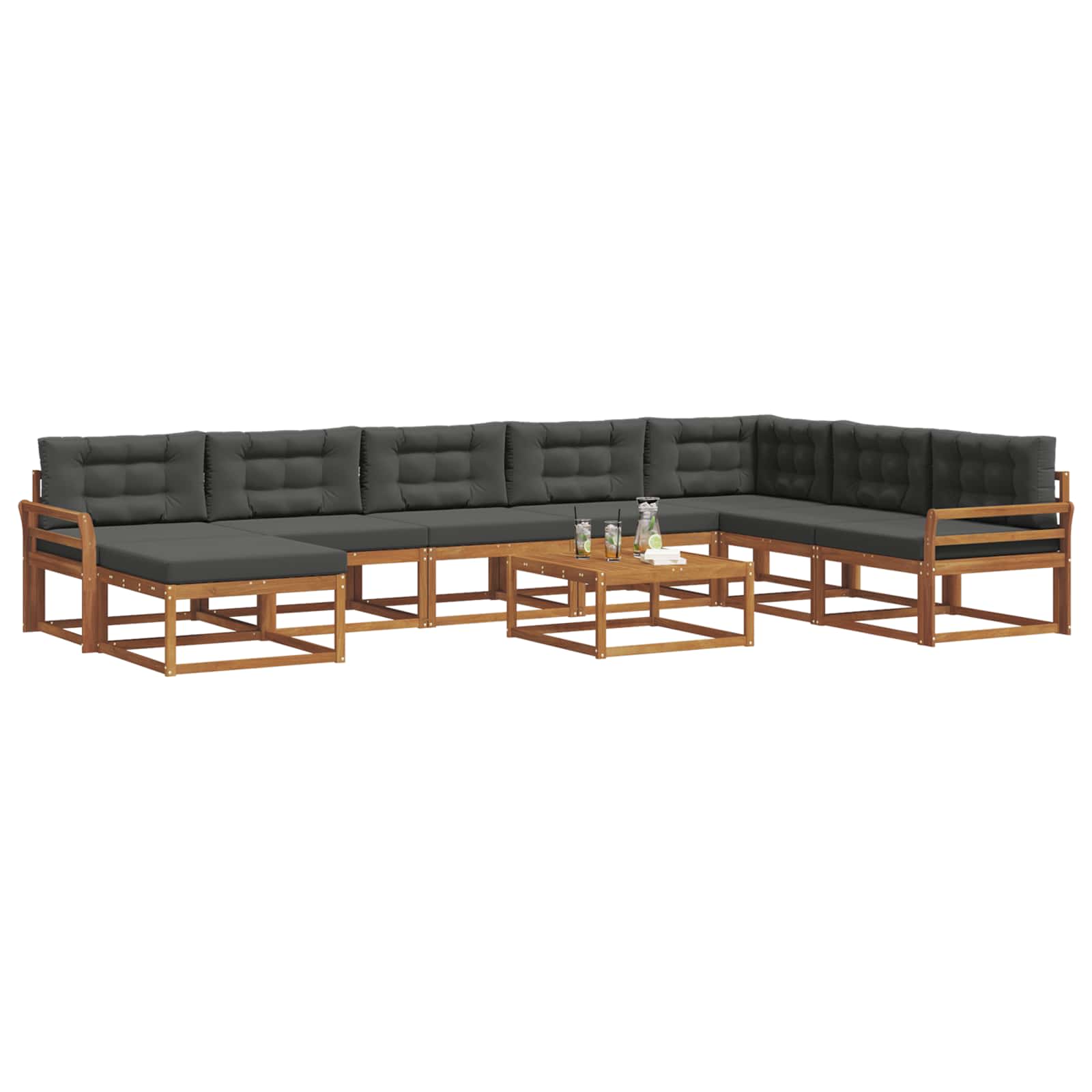 Ensemble de canapés d'extérieur 9 pcs Naturel et Anthracite - XIOS