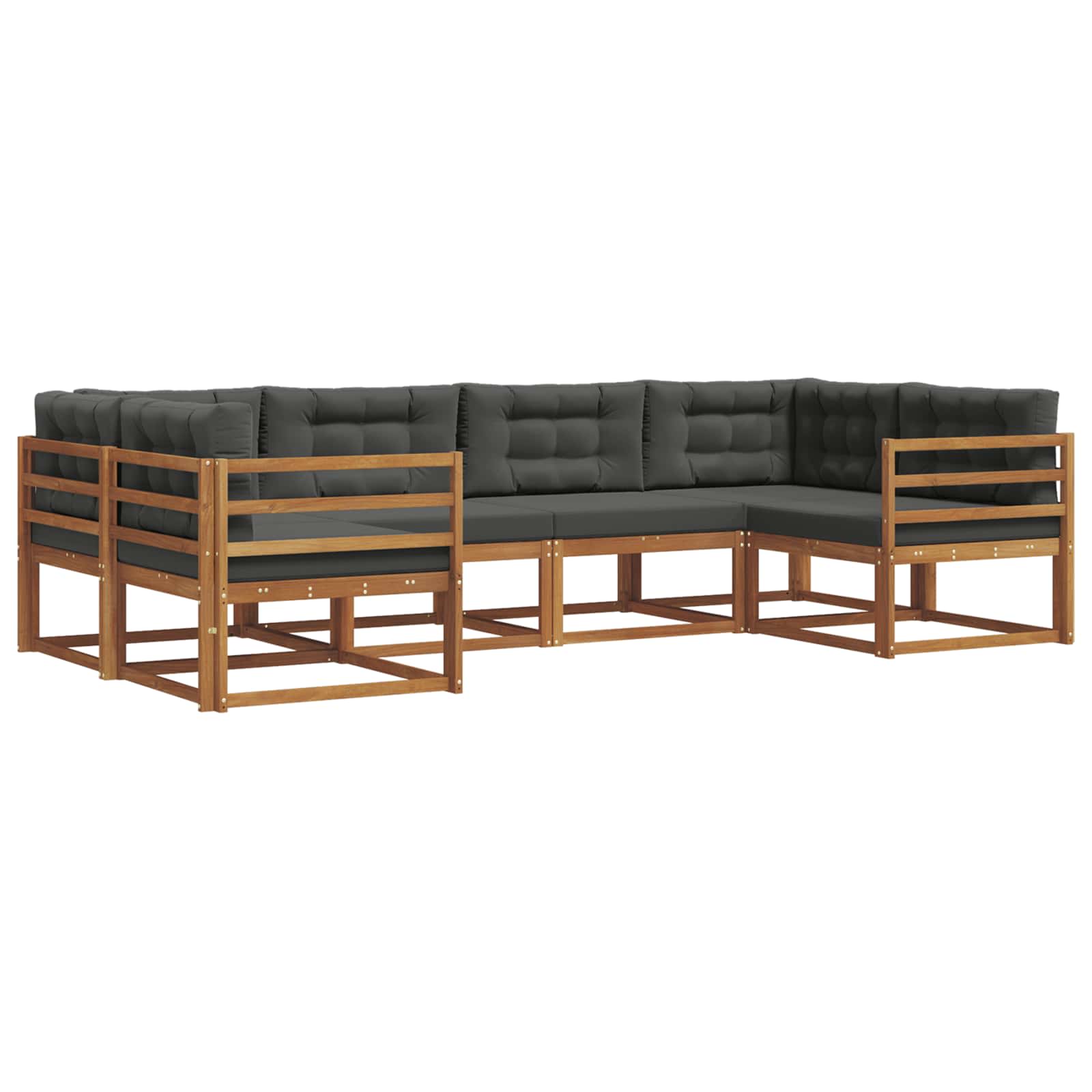 Ensemble de canapés d'extérieur 6 pcs Naturel et Anthracite - XIOS