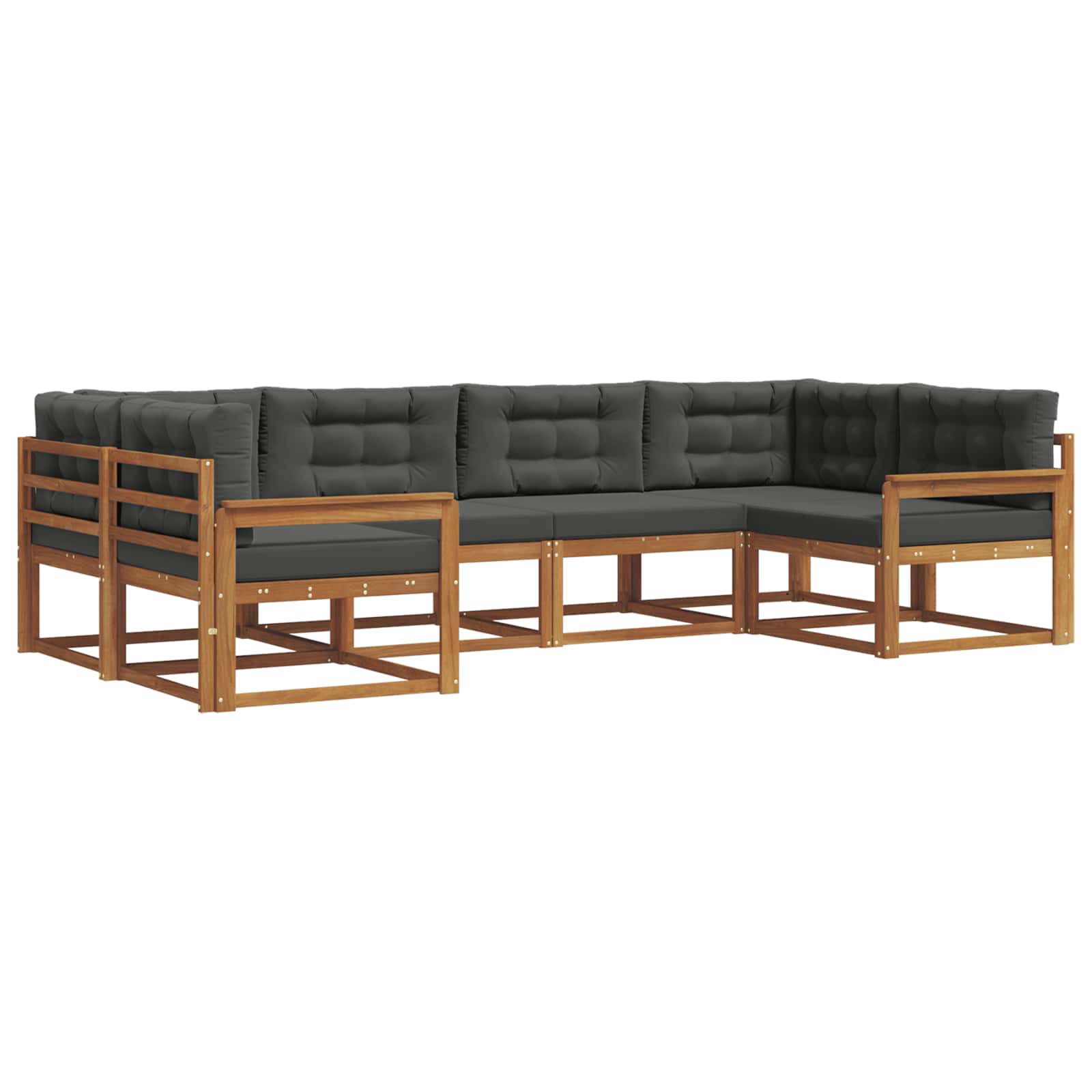Ensemble de canapés d'extérieur 6 pcs Naturel et Anthracite - XIOS