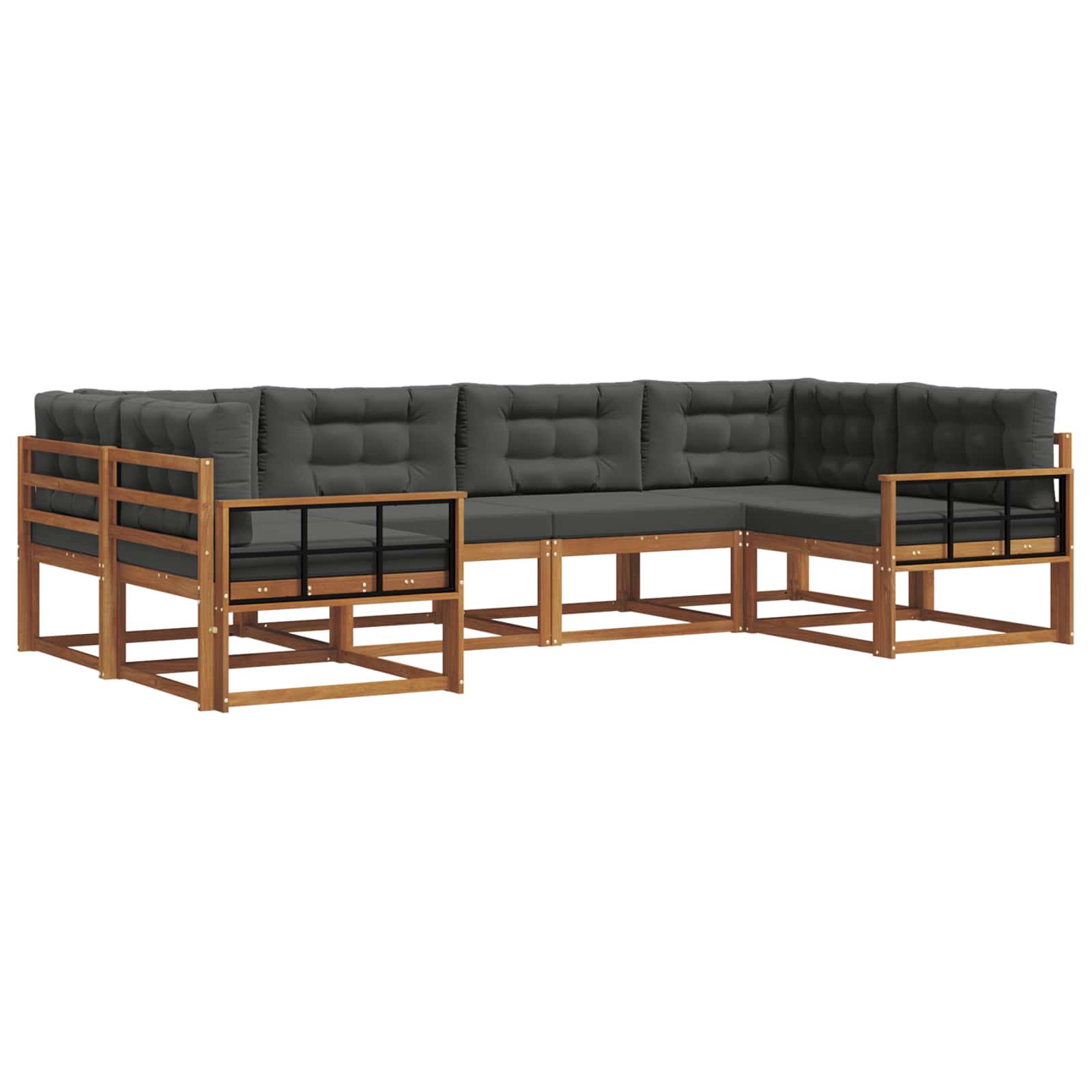 Ensemble de canapés d'extérieur 6 pcs Naturel et Anthracite - XIOS