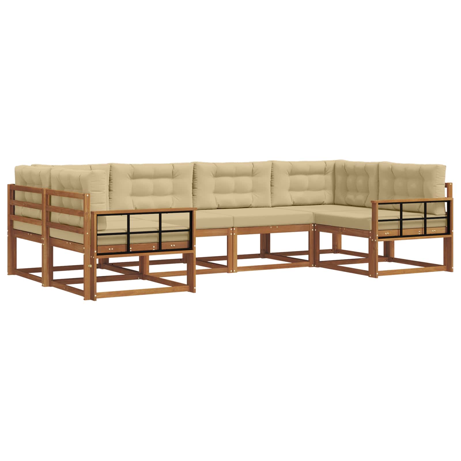 Ensemble de canapés d'extérieur 6 pcs Naturel et Beige - XIOS
