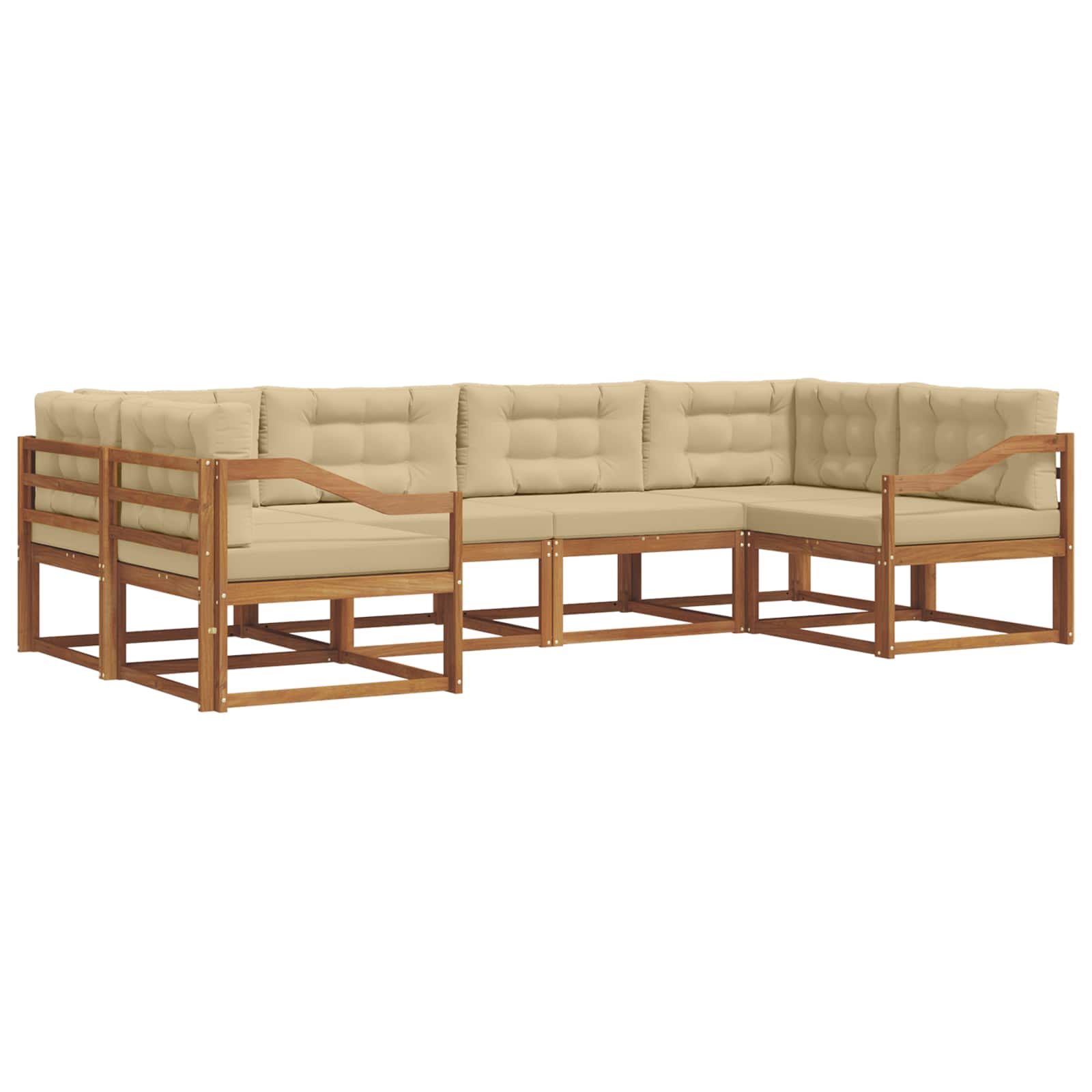 Ensemble de canapés d'extérieur 6 pc Naturel et Beige