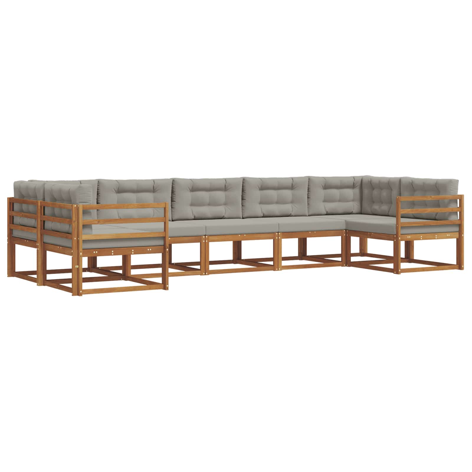 Ensemble de canapés d'extérieur 7 pcs Gris Naturel et Clair - XIOS