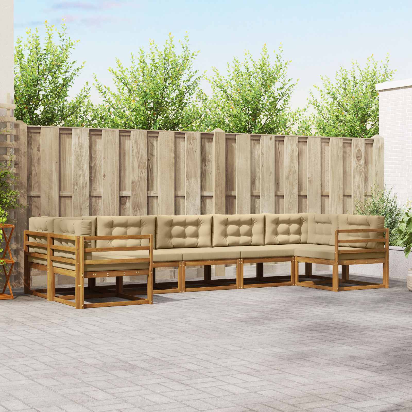 Ensemble de canapés d'extérieur 7 pcs Naturel et Beige - XIOS