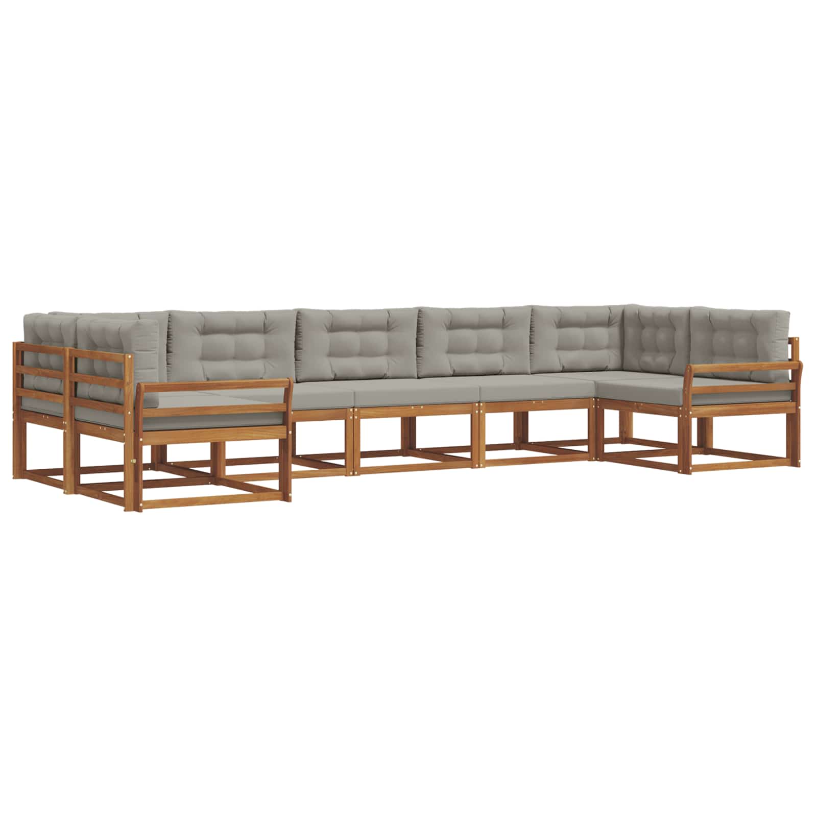 Ensemble de canapés d'extérieur 7 pcs Gris Naturel et Clair - XIOS