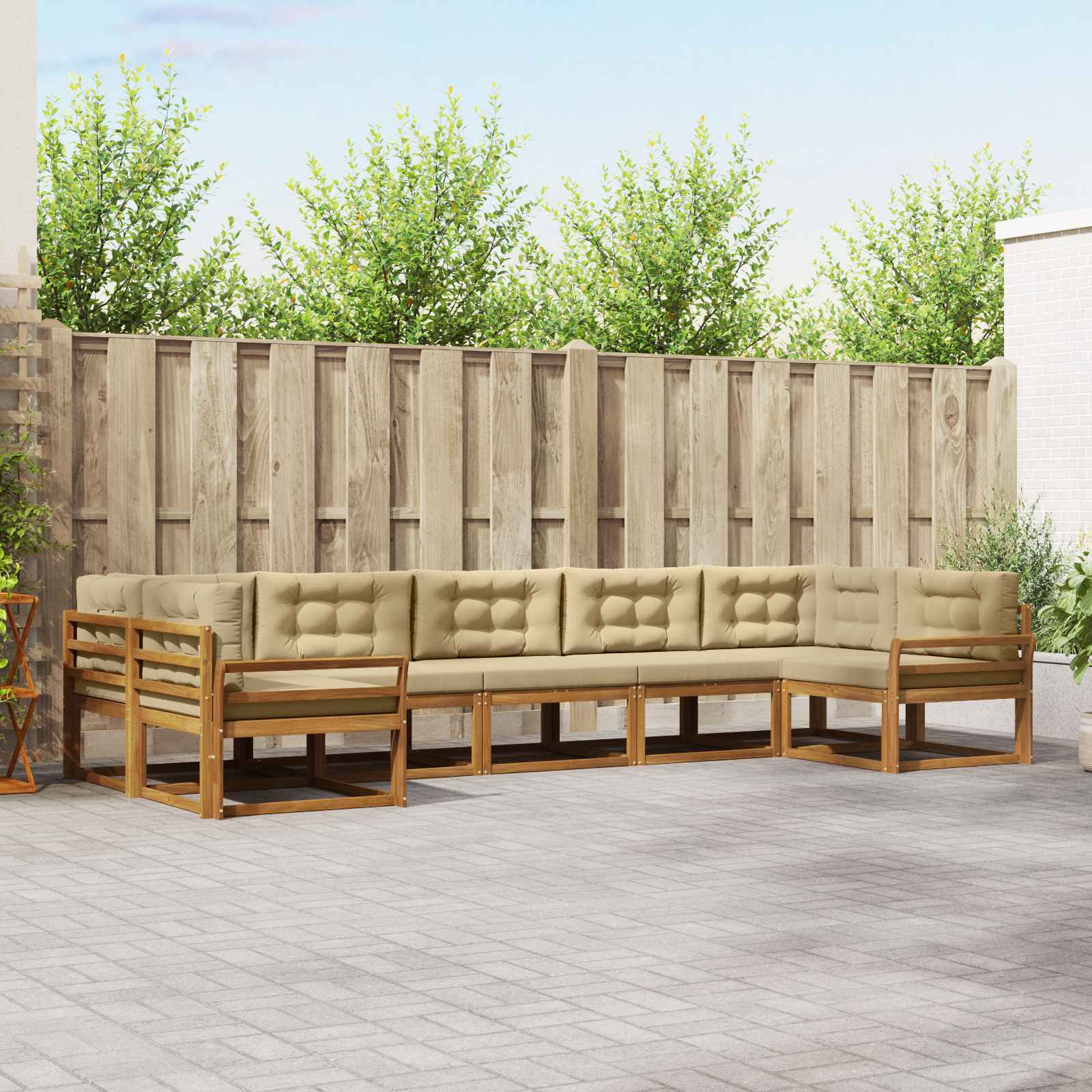 Ensemble de canapés d'extérieur 7 pcs Naturel et Beige - XIOS