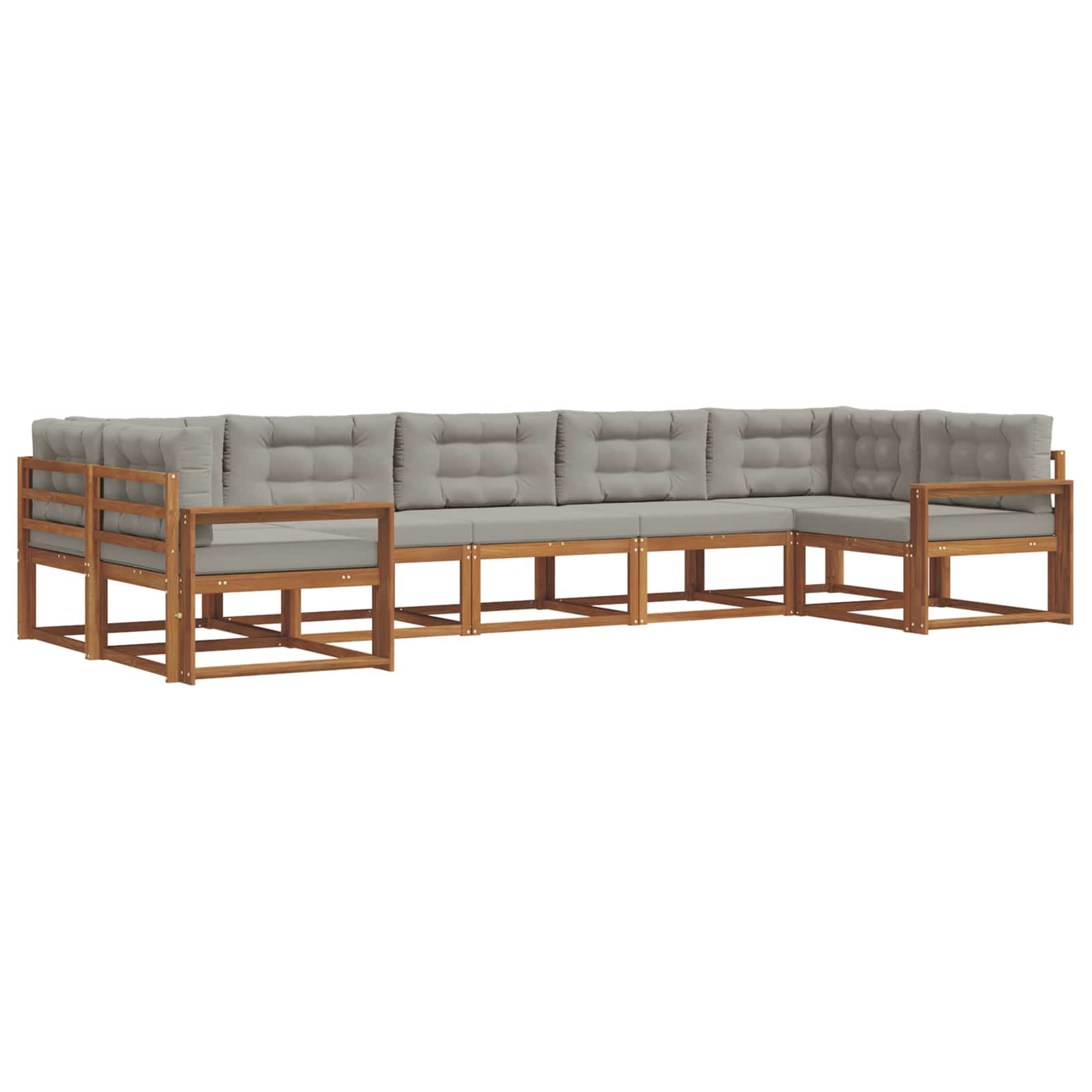 Ensemble de canapés d'extérieur 7 pcs Gris Naturel et Clair - XIOS