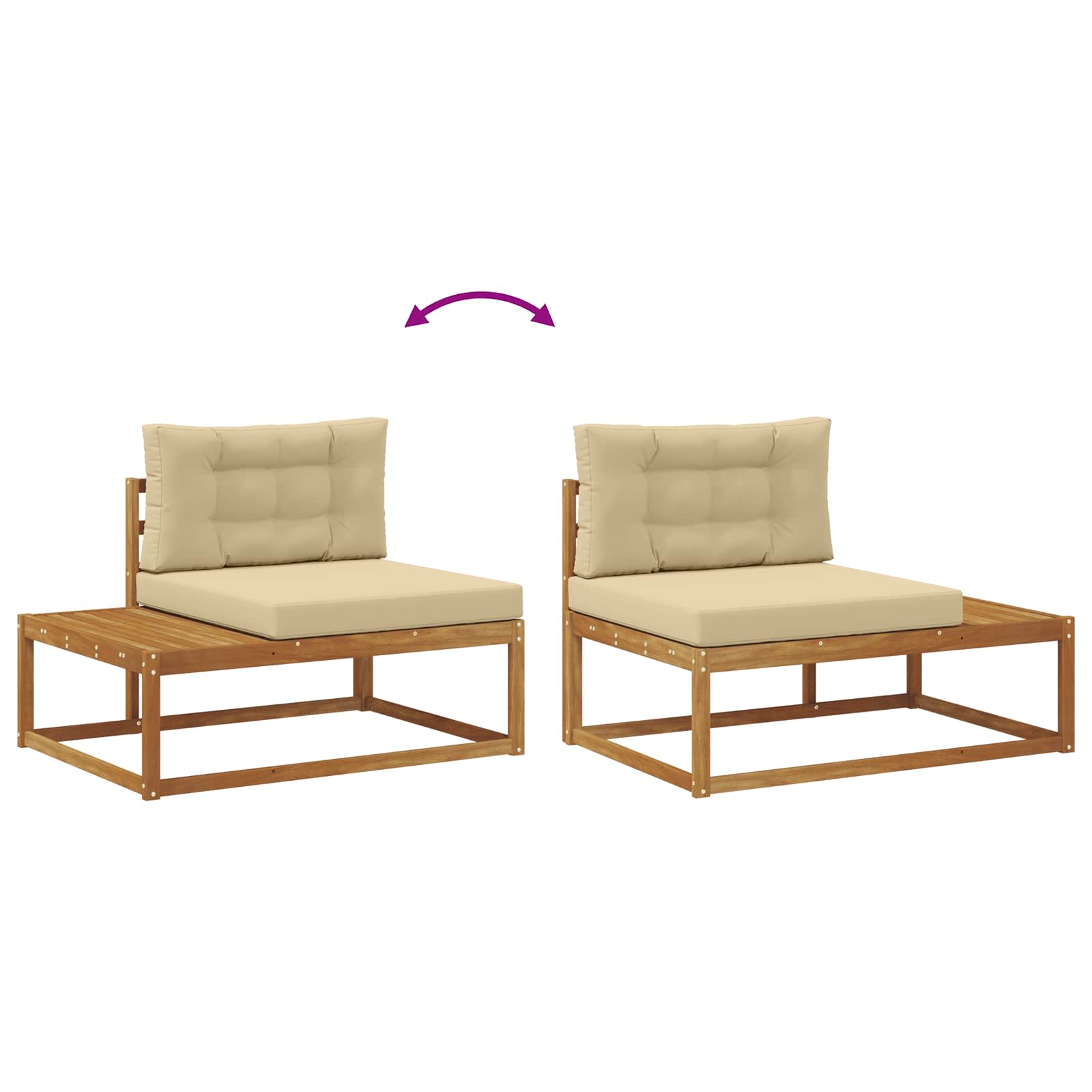 Ensemble de canapés d'extérieur 5 pc Naturel et Beige