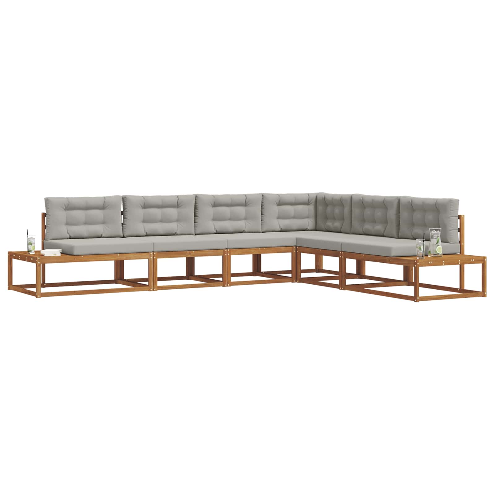 Ensemble de canapés d'extérieur 6 pc Gris Naturel et Clair