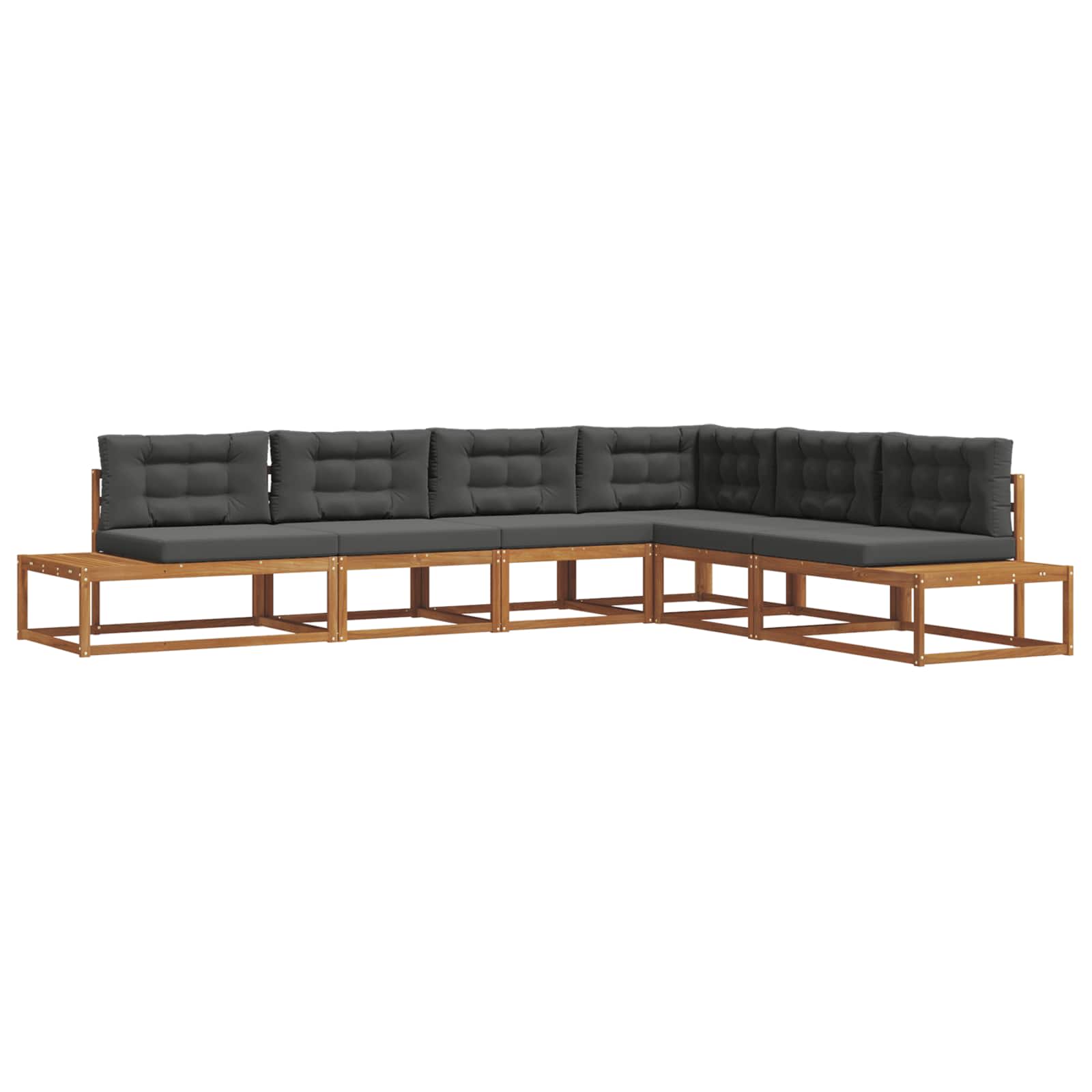 Ensemble de canapés d'extérieur 6 pc Naturel et Anthracite