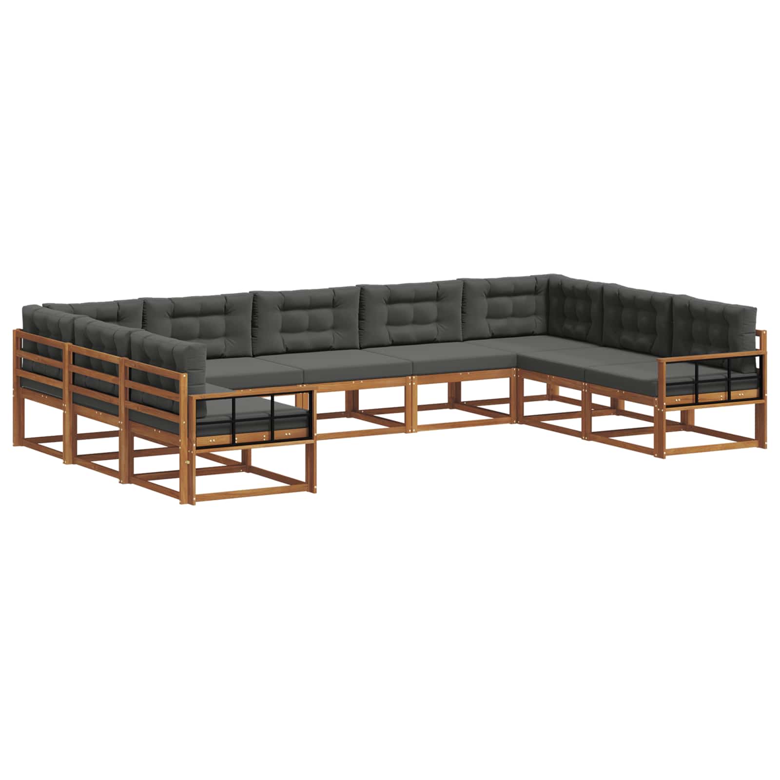 Ensemble de canapés d'extérieur 9 pcs Naturel et Anthracite - XIOS