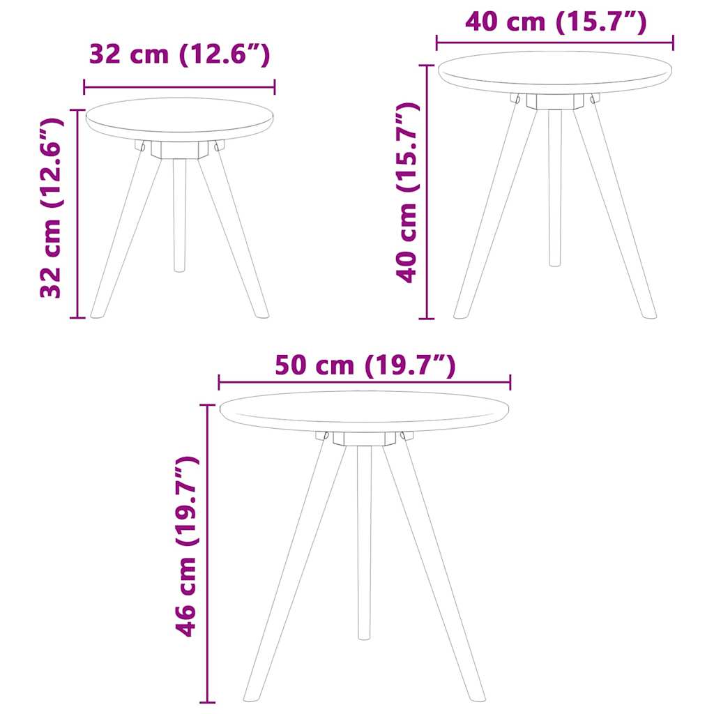 Table basse Marron 50 x 50 x 46 cm Bois massif de noyer - XIOS