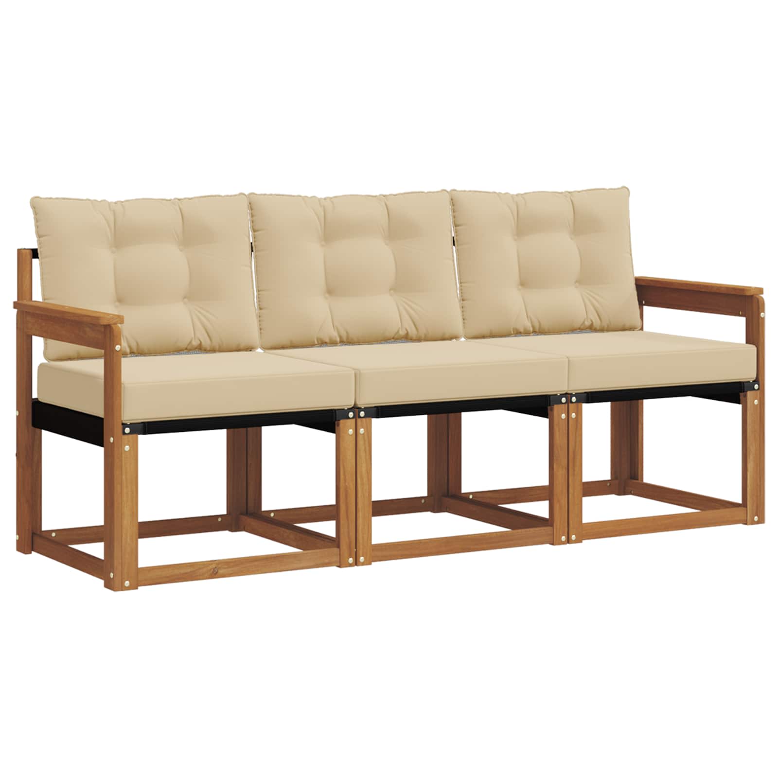 Ensemble de canapés d'extérieur 3 pcs Naturel et Beige - XIOS