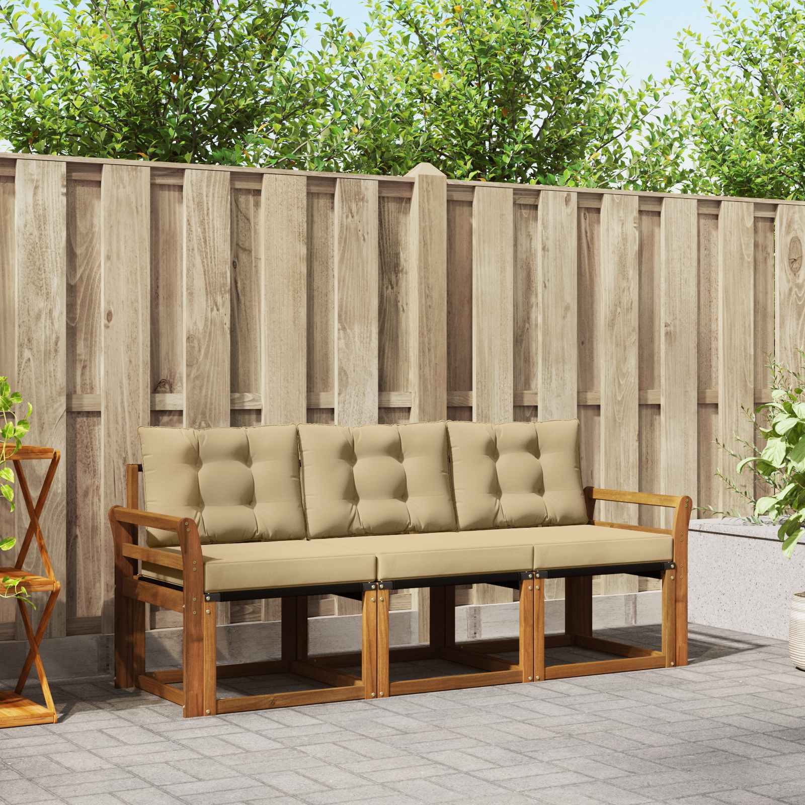 Ensemble de canapés d'extérieur 3 pcs Naturel et Beige - XIOS