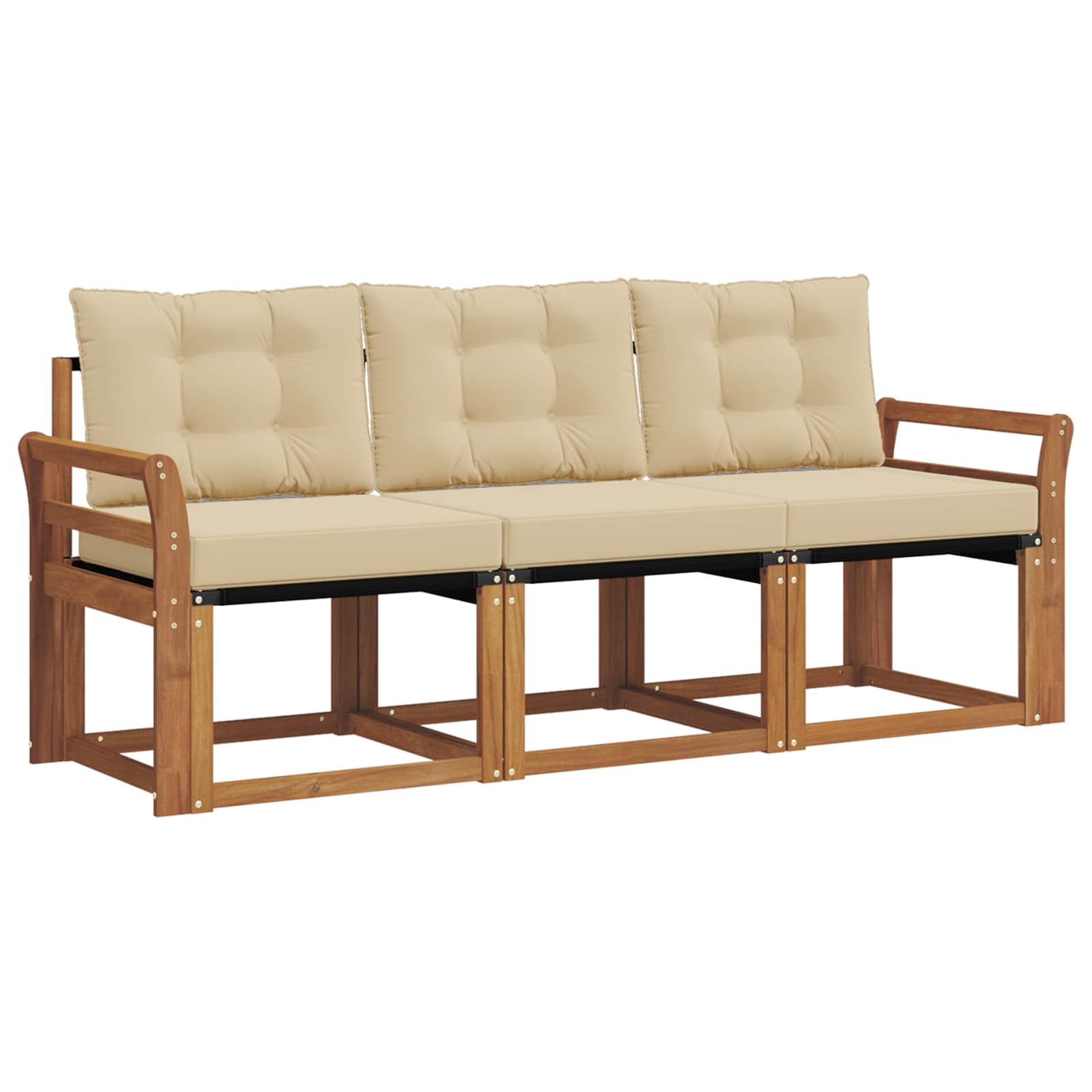 Ensemble de canapés d'extérieur 3 pcs Naturel et Beige - XIOS