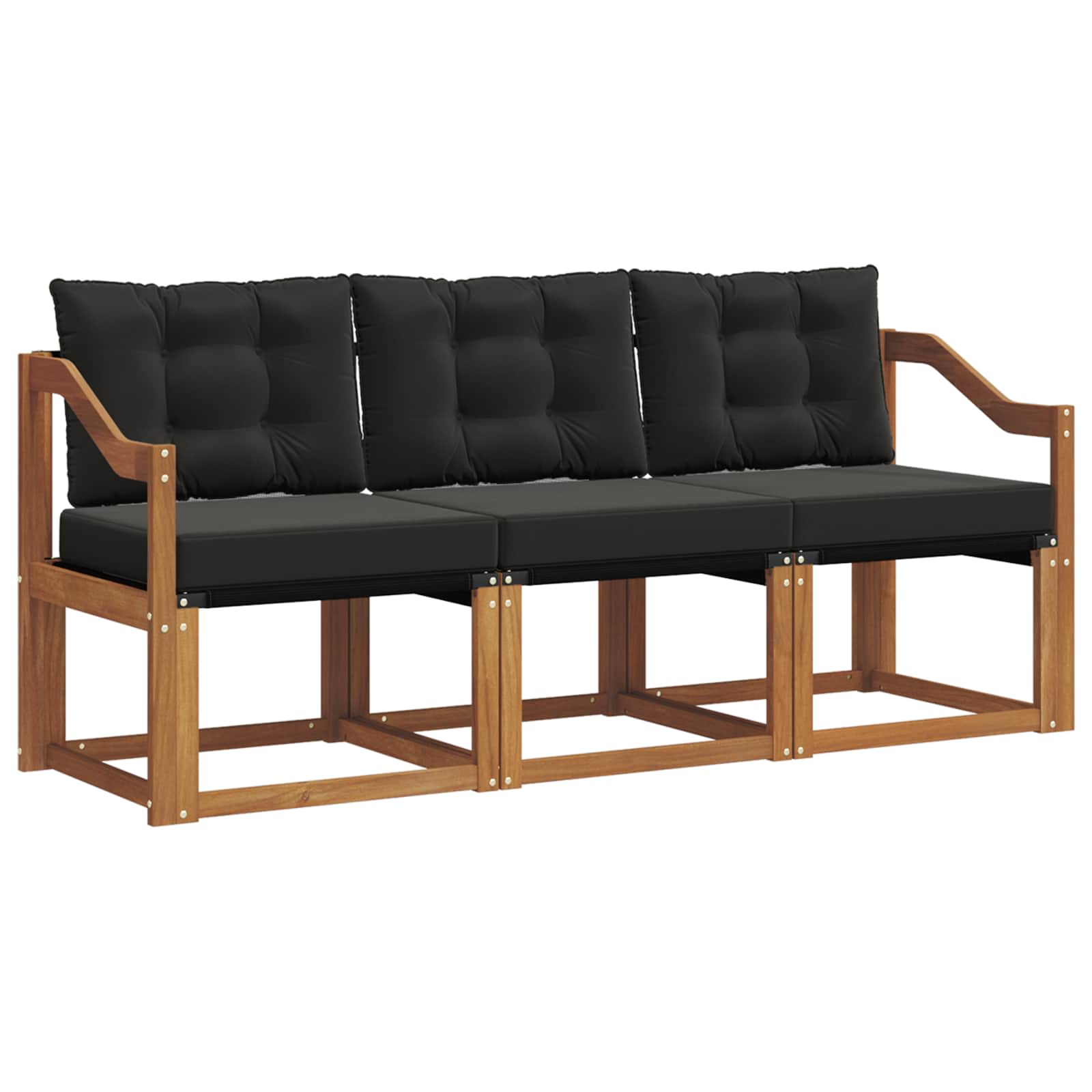 Ensemble de canapés d'extérieur 3 pcs Naturel et Noir - XIOS