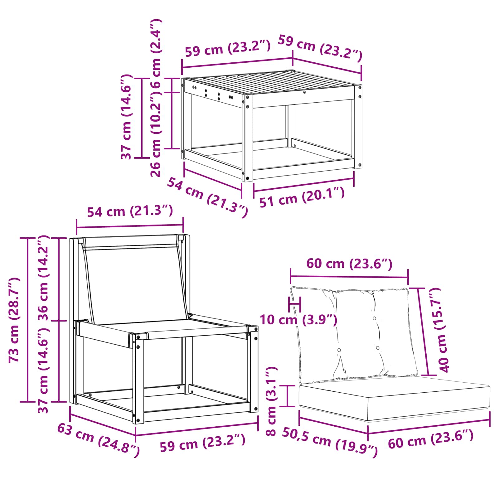 Ensemble de canapés d'extérieur 5 pcs Naturel et Beige - XIOS