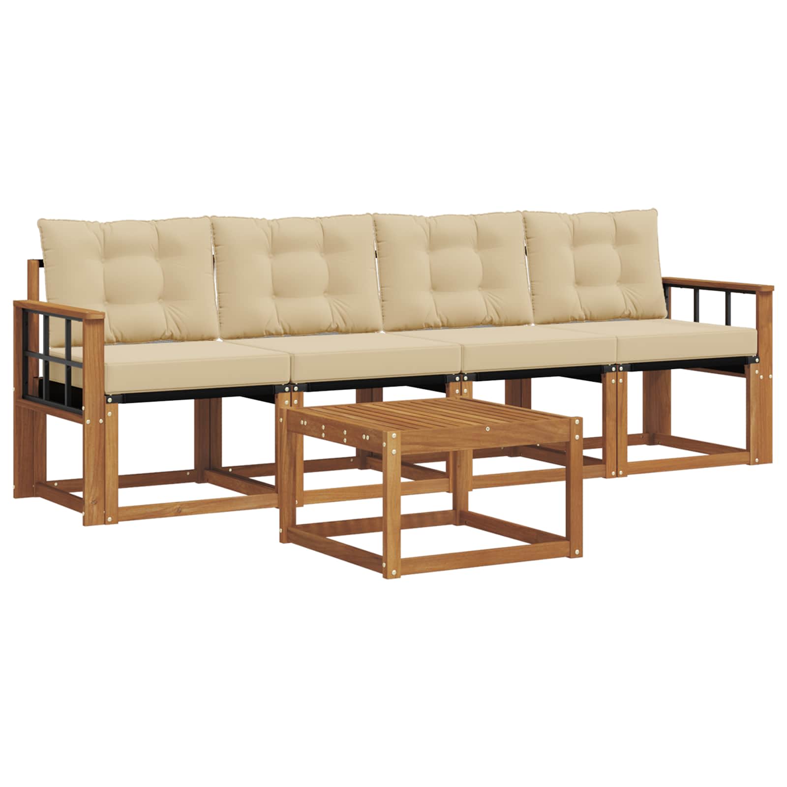 Ensemble de canapés d'extérieur 5 pcs Naturel et Beige - XIOS