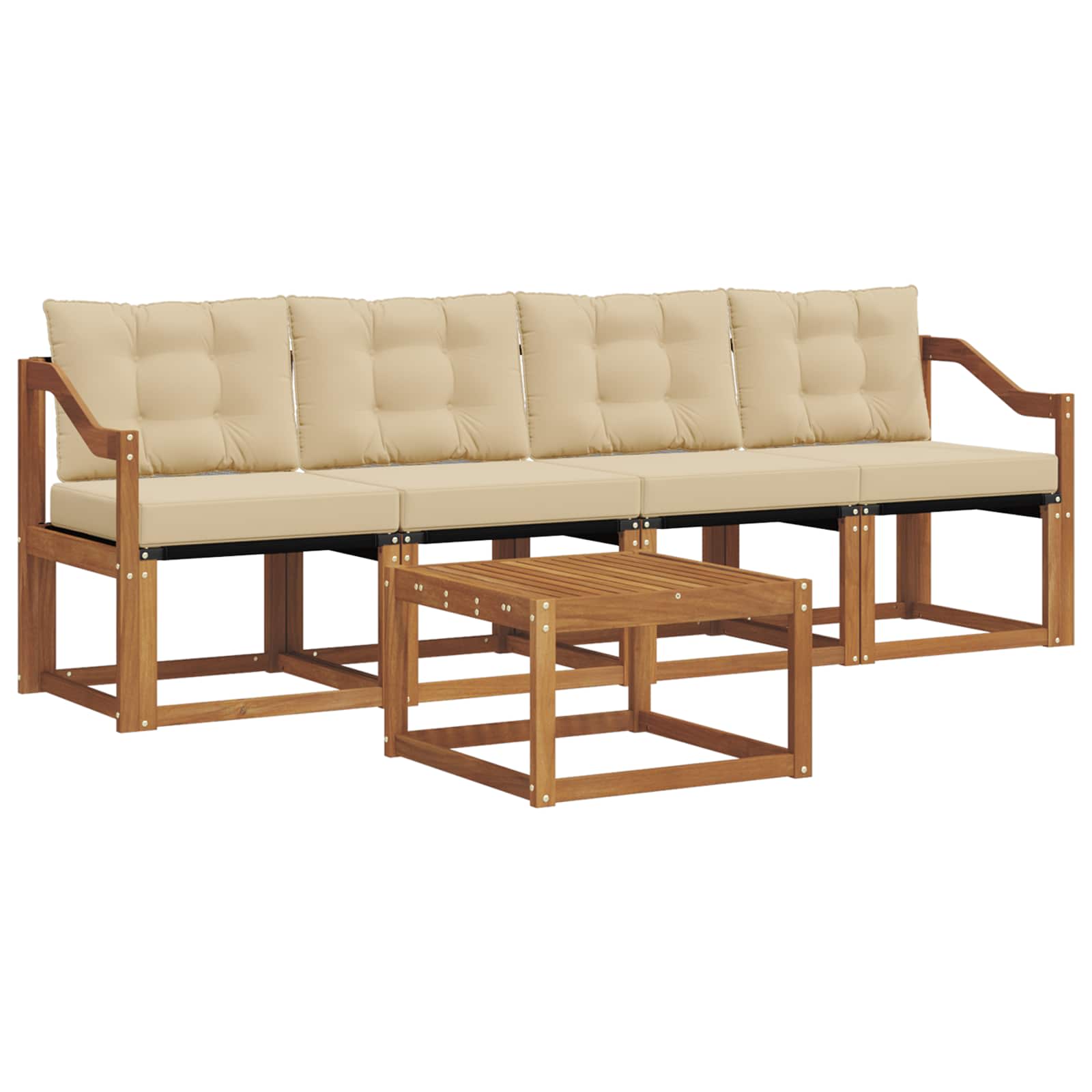 Ensemble de canapés d'extérieur 5 pcs Naturel et Beige - XIOS