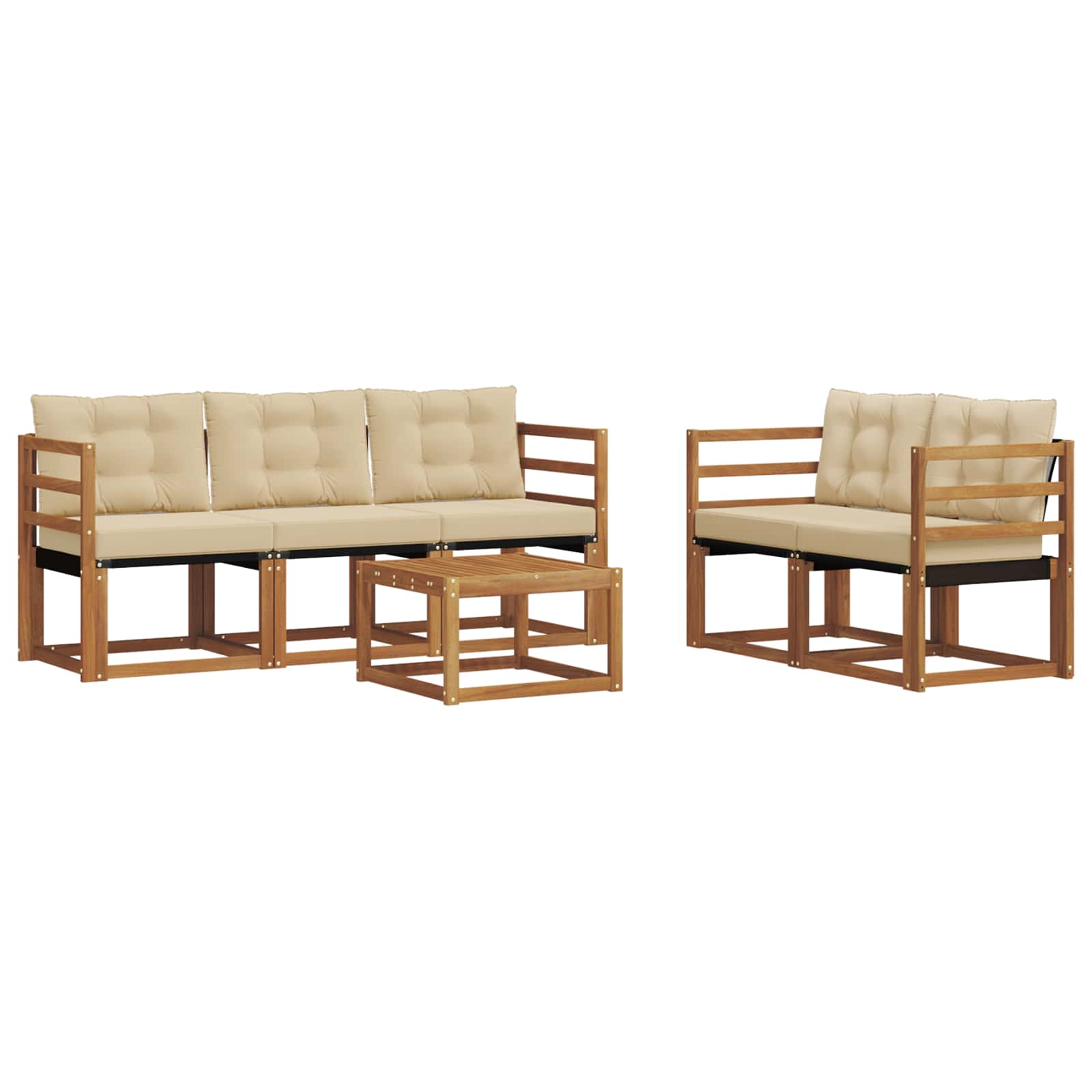 Ensemble de canapés d'extérieur 6 pc Naturel et Beige