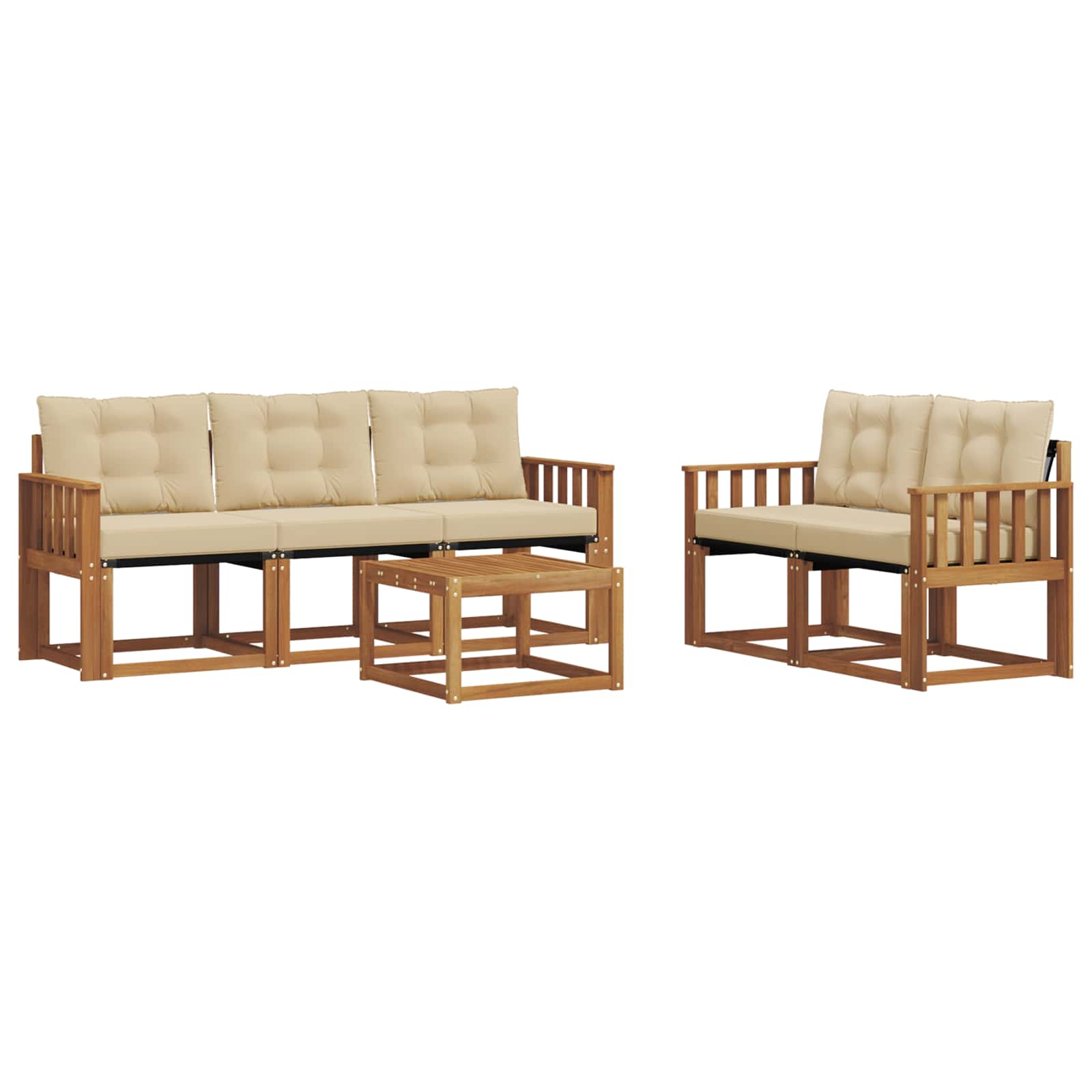 Ensemble de canapés d'extérieur 6 pcs Naturel et Beige - XIOS