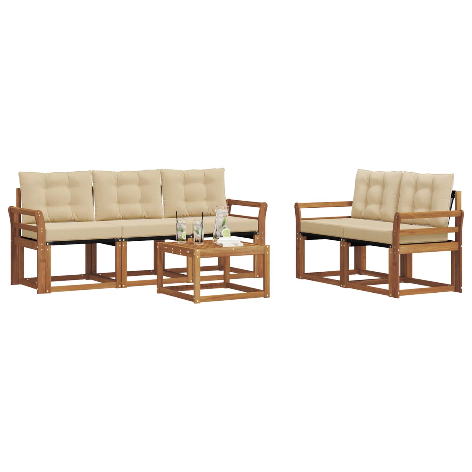 Ensemble de canapés d'extérieur 6 pcs Naturel et Beige - XIOS