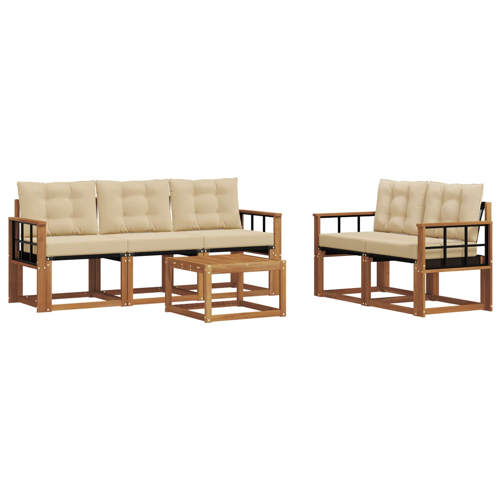 Ensemble de canapés d'extérieur 6 pc Naturel et Beige - XIOS