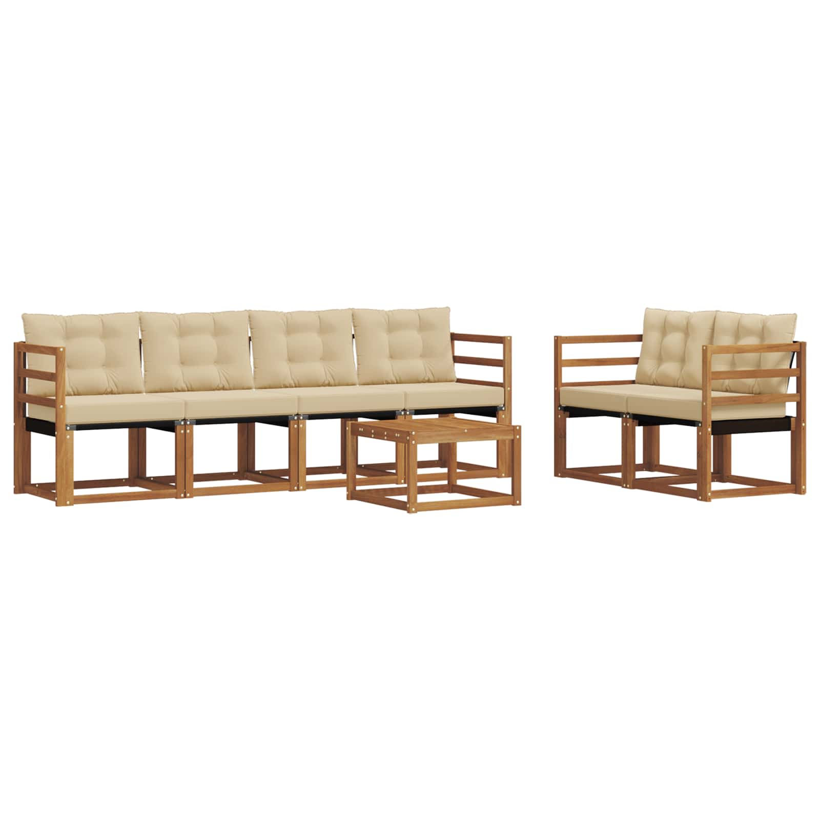 Ensemble de canapés d'extérieur 7 pcs Naturel et Beige - XIOS