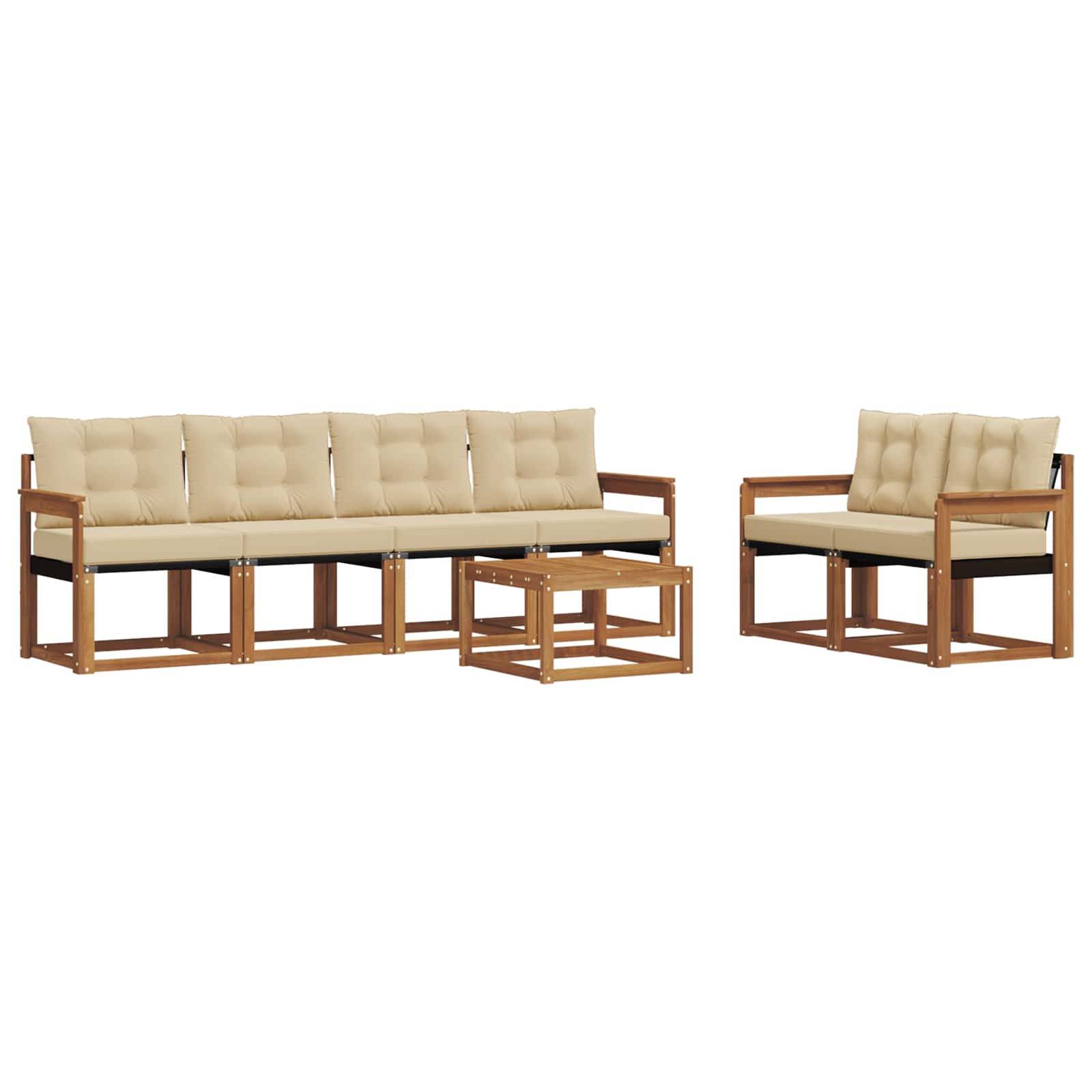 Ensemble de canapés d'extérieur 7 pcs Naturel et Beige - XIOS