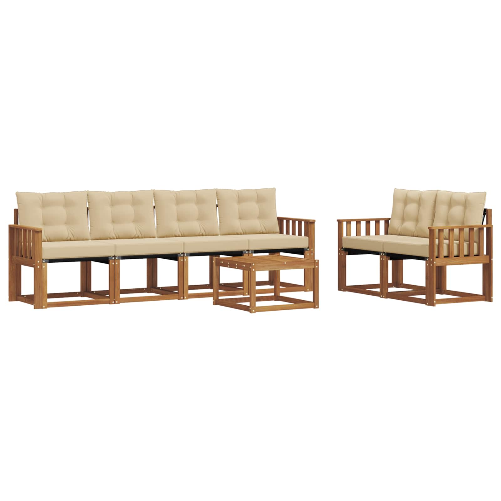 Ensemble de canapés d'extérieur 7 pcs Naturel et Beige - XIOS