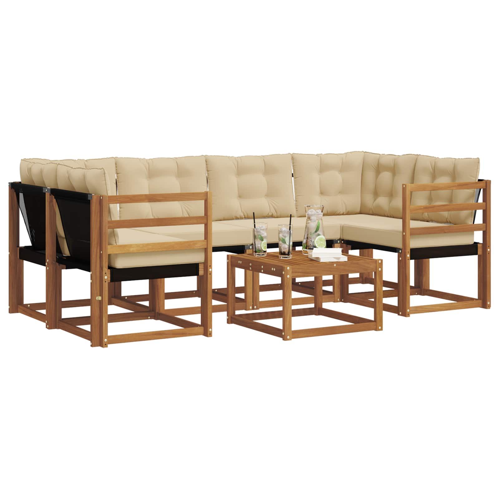 Ensemble de canapés d'extérieur 7 pcs Naturel et Beige - XIOS