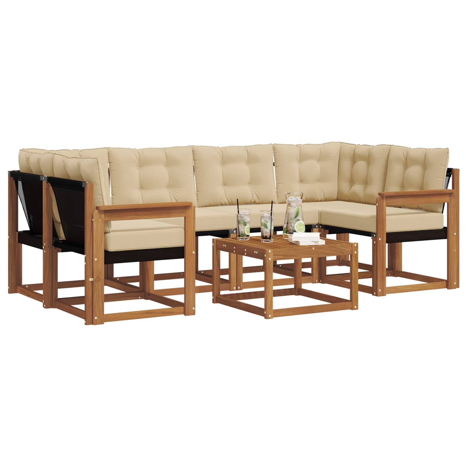 Ensemble de canapés d'extérieur 7 pcs Naturel et Beige - XIOS