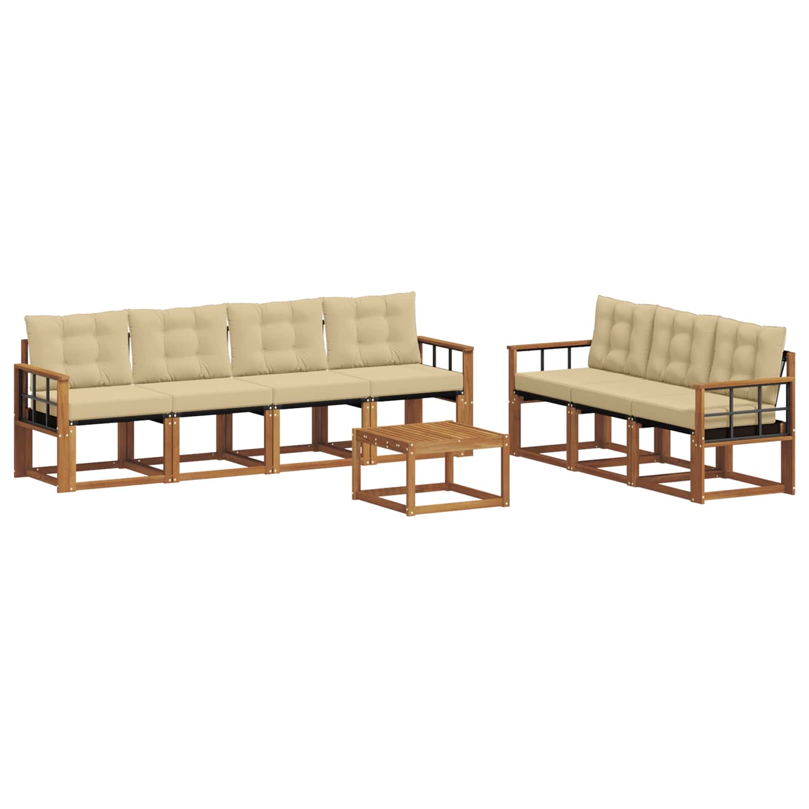 Ensemble de canapés d'extérieur 8 pcs Naturel et Beige - XIOS