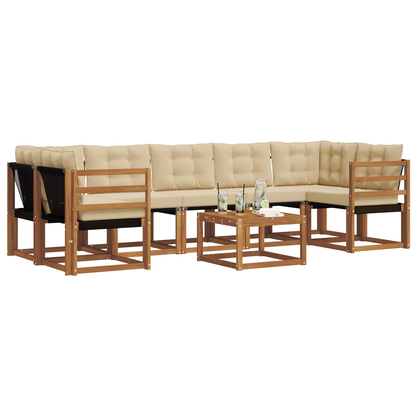 Ensemble de canapés d'extérieur 8 pcs Naturel et Beige - XIOS