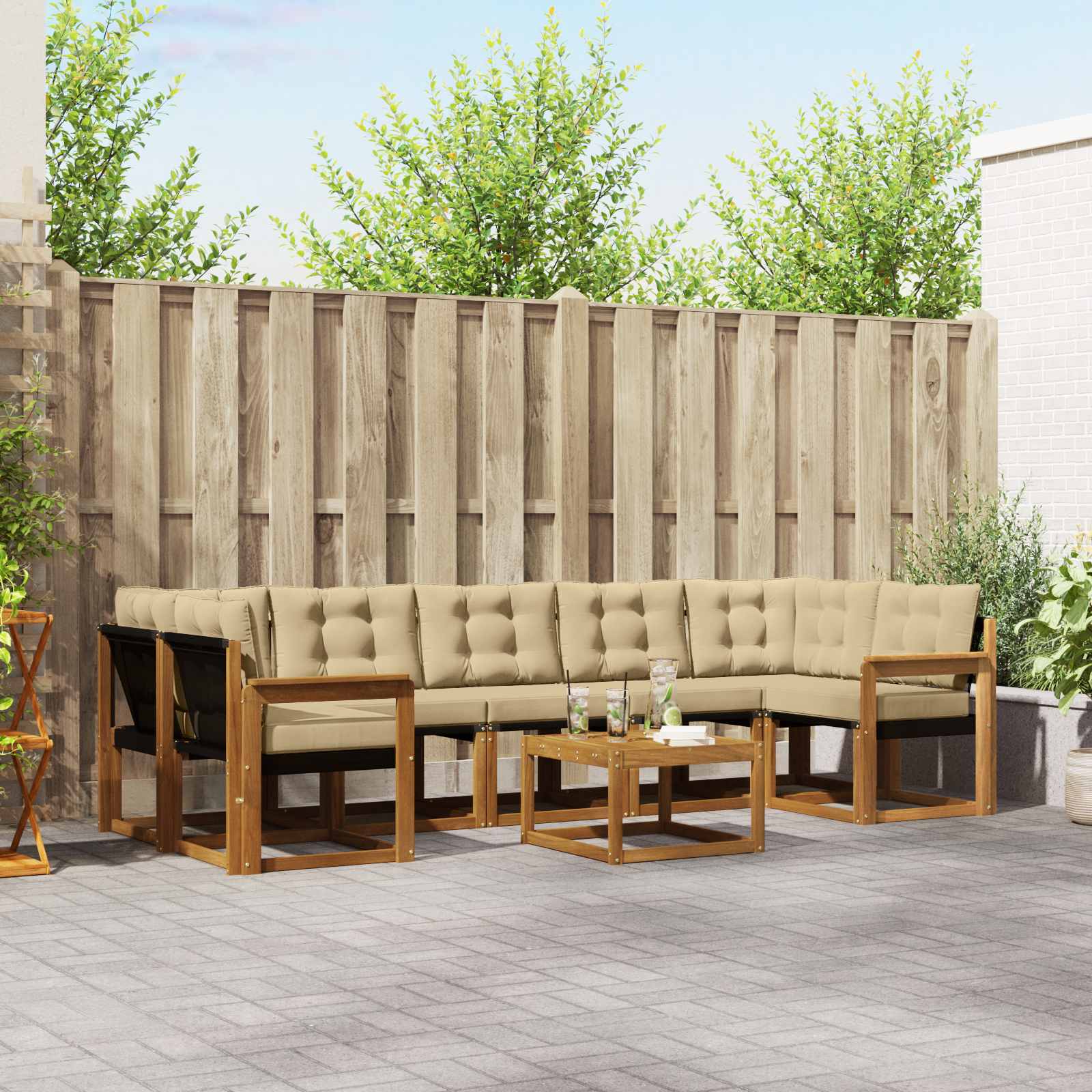 Ensemble de canapés d'extérieur 8 pcs Naturel et Beige - XIOS