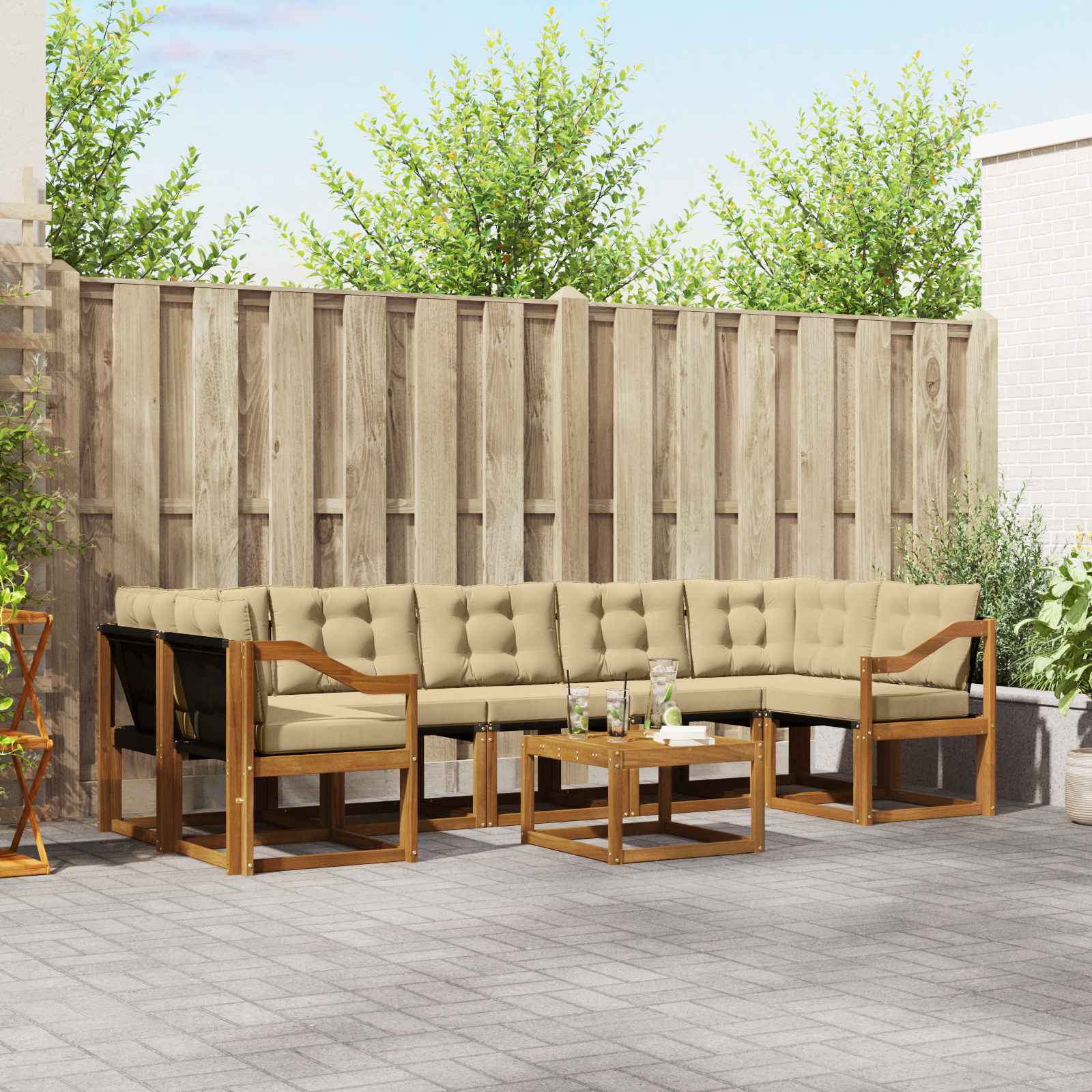 Ensemble de canapés d'extérieur 8 pcs Naturel et Beige - XIOS