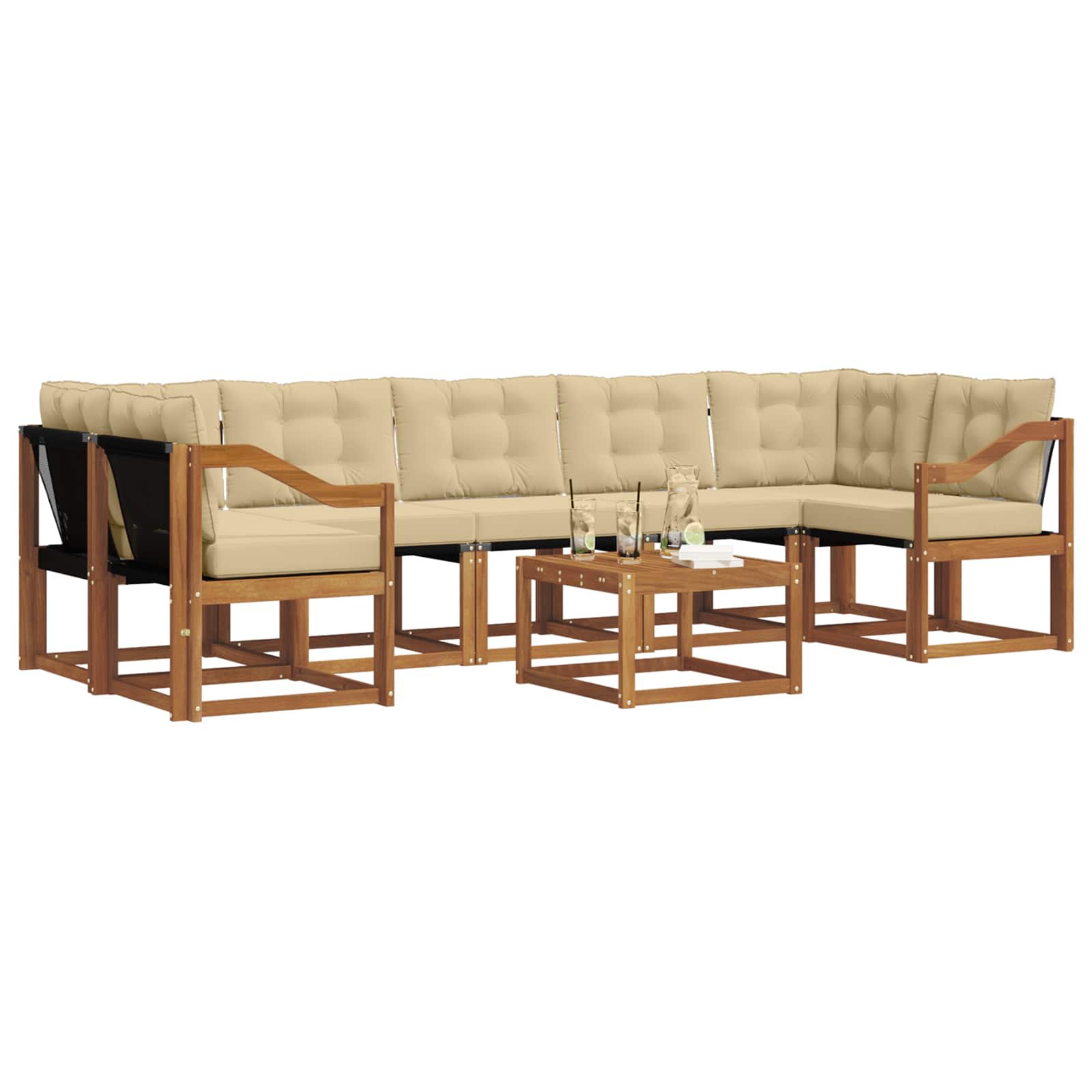 Ensemble de canapés d'extérieur 8 pcs Naturel et Beige - XIOS
