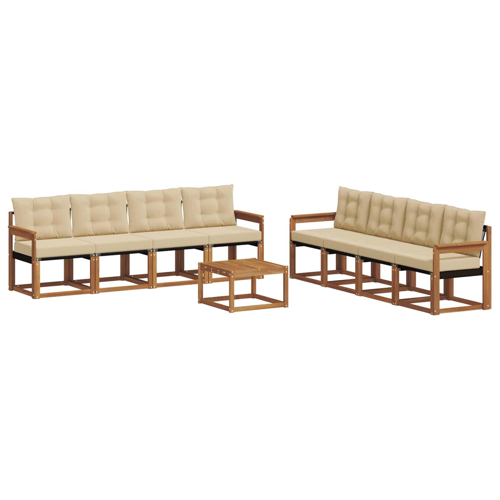 Ensemble de canapés d'extérieur 9 pcs Naturel et Beige - XIOS
