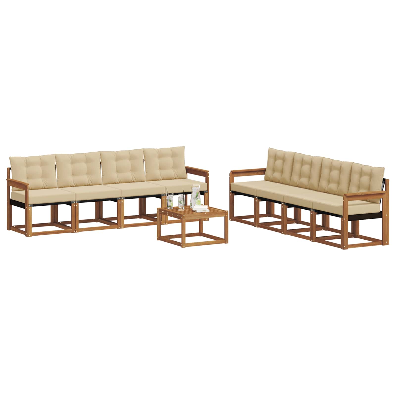 Ensemble de canapés d'extérieur 9 pcs Naturel et Beige - XIOS