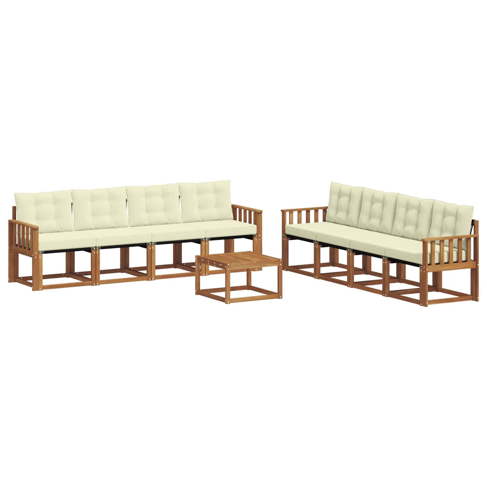 Ensemble de canapés d'extérieur 9 pcs Naturel et Crème - XIOS