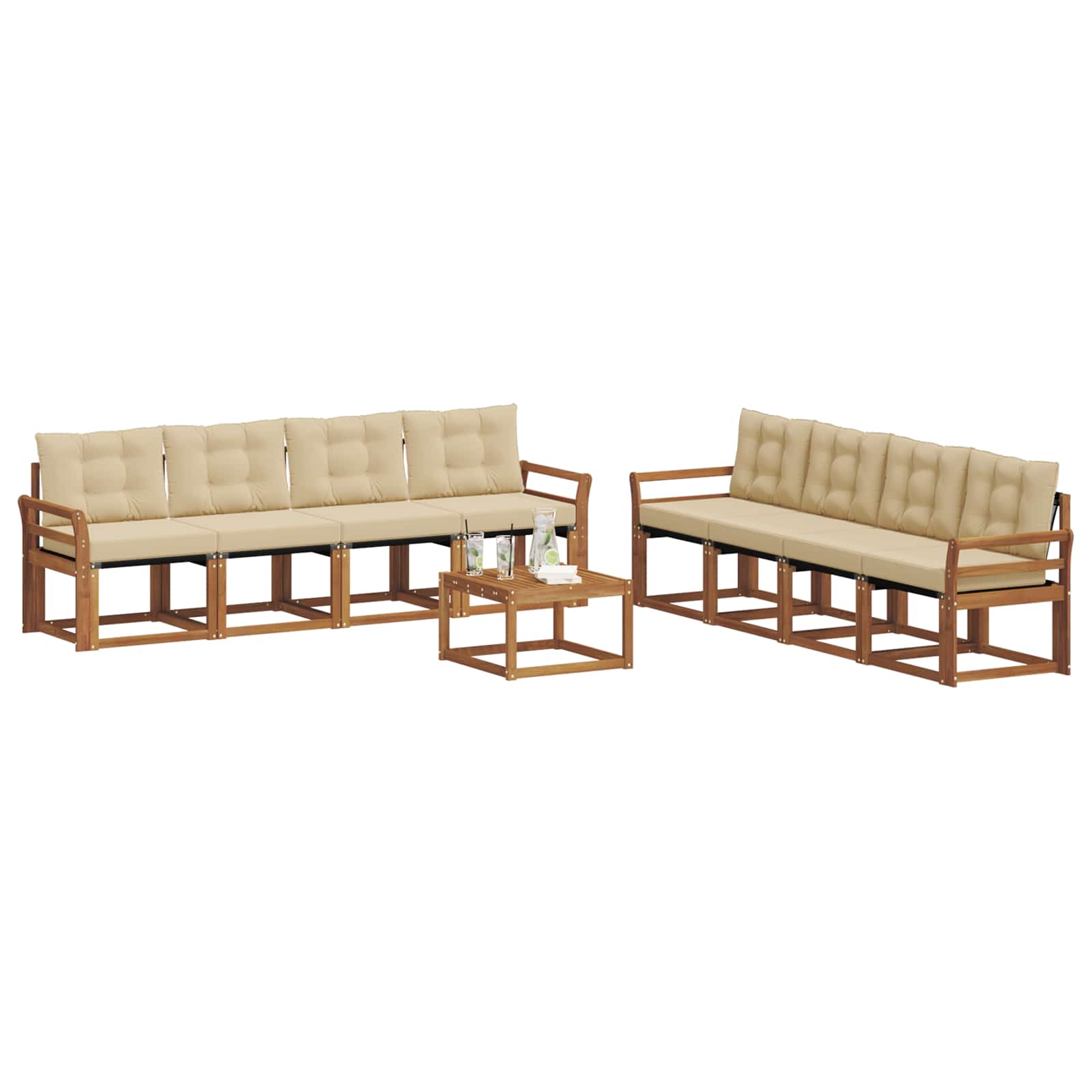 Ensemble de canapés d'extérieur 9 pcs Naturel et Beige - XIOS