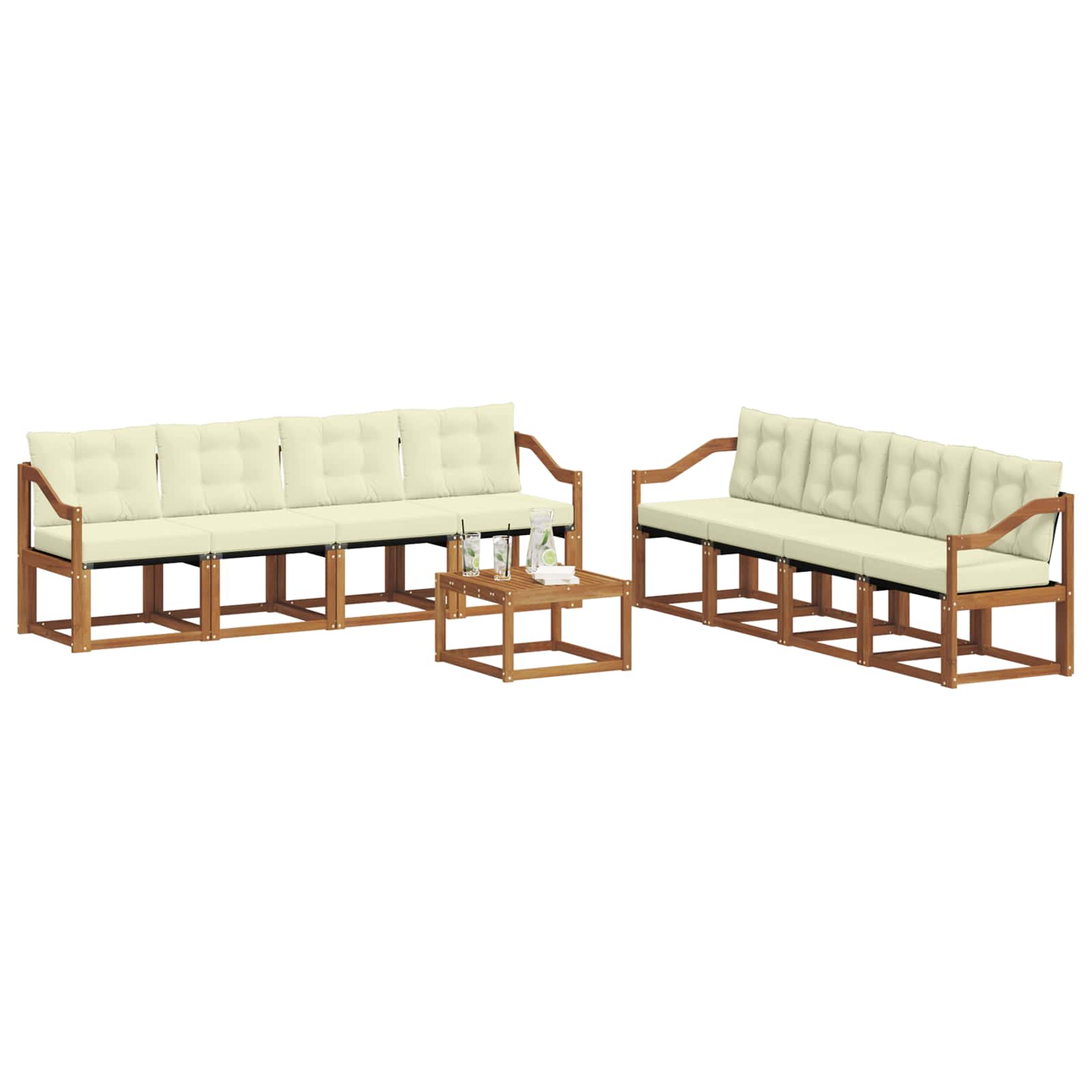 Ensemble de canapés d'extérieur 9 pcs Naturel et Crème - XIOS