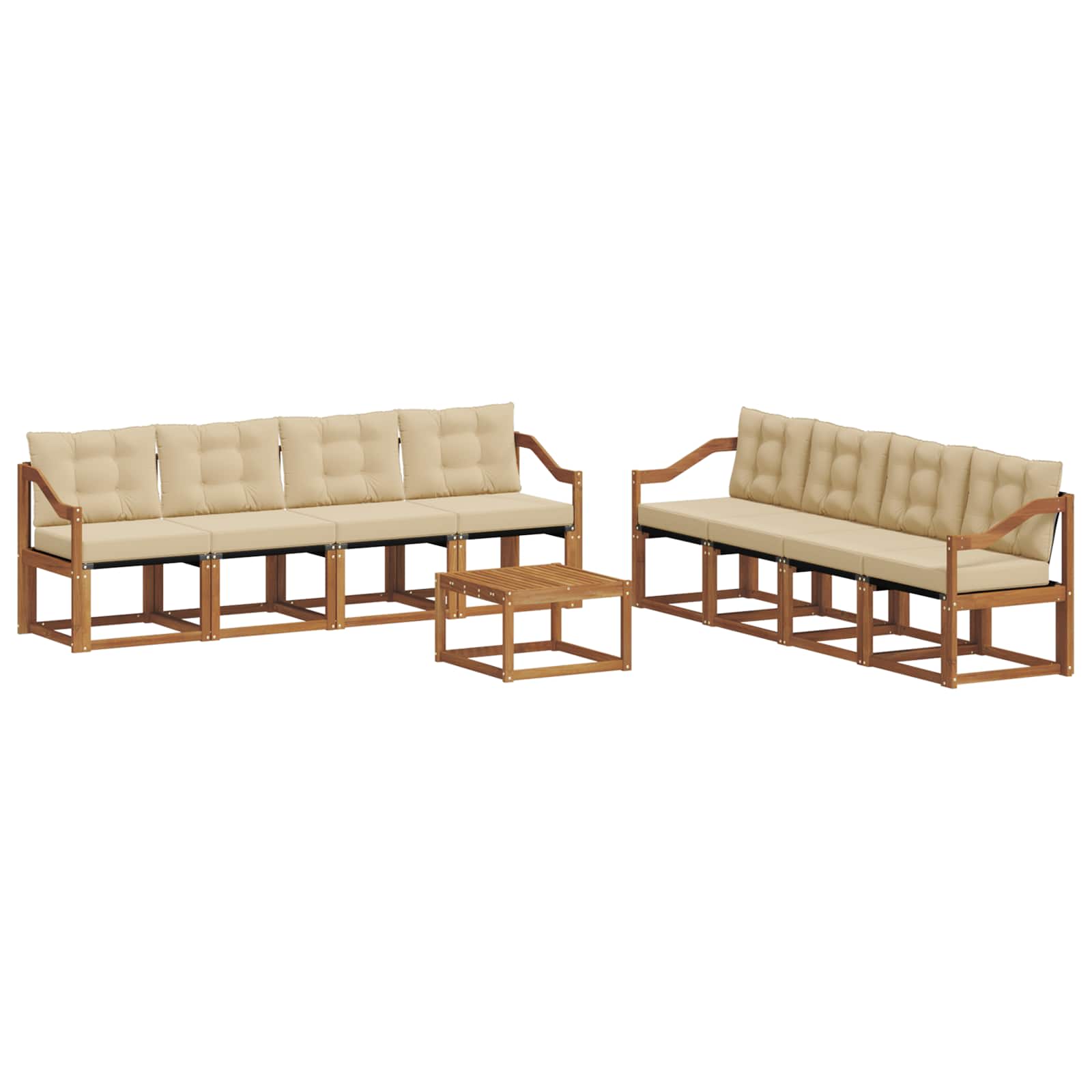 Ensemble de canapés d'extérieur 9 pcs Naturel et Beige - XIOS