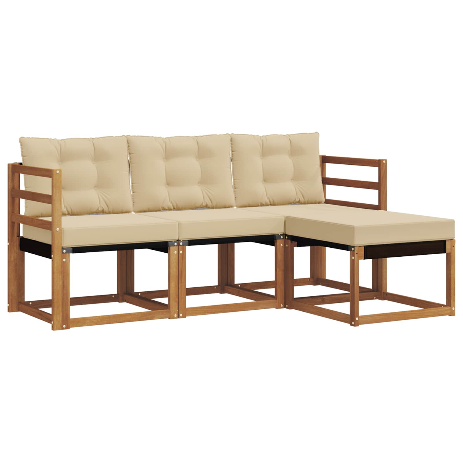 Ensemble de canapés d'extérieur 4 pcs Naturel et Beige - XIOS